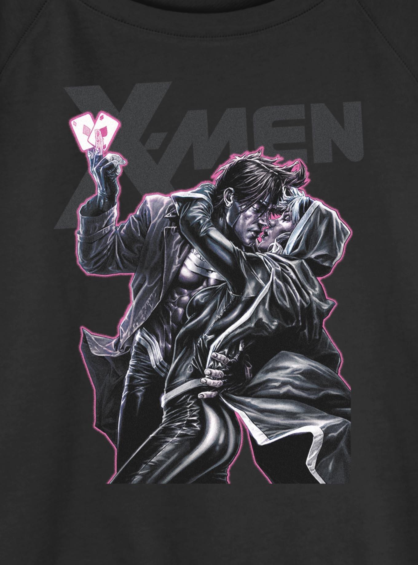 Marvel X-Men Rogue & Gambit Kiss Girls Slouchy Sweatshirt Hot Topic Exclusive, , hi-res