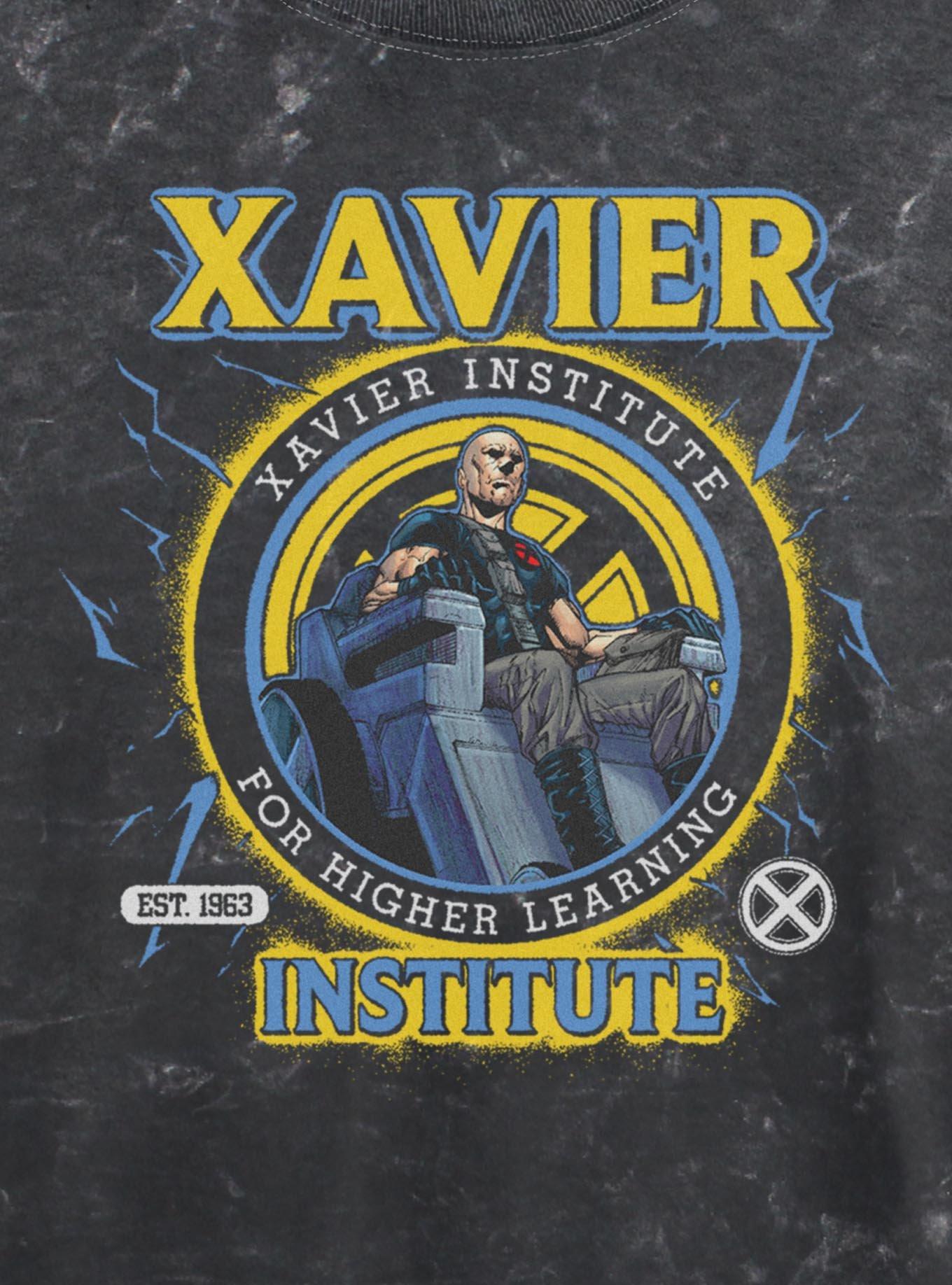 Marvel X-Men Xavier Institute Girls Mineral Wash Crop T-Shirt Hot Topic Exclusive, , hi-res