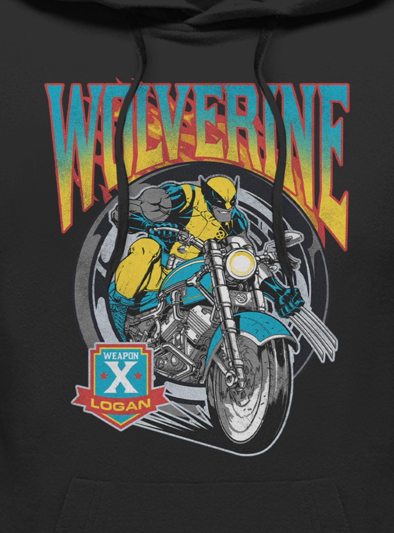 Marvel X-Men Wolverine Flames And Wheels Hoodie Hot Topic Exclusive, , hi-res