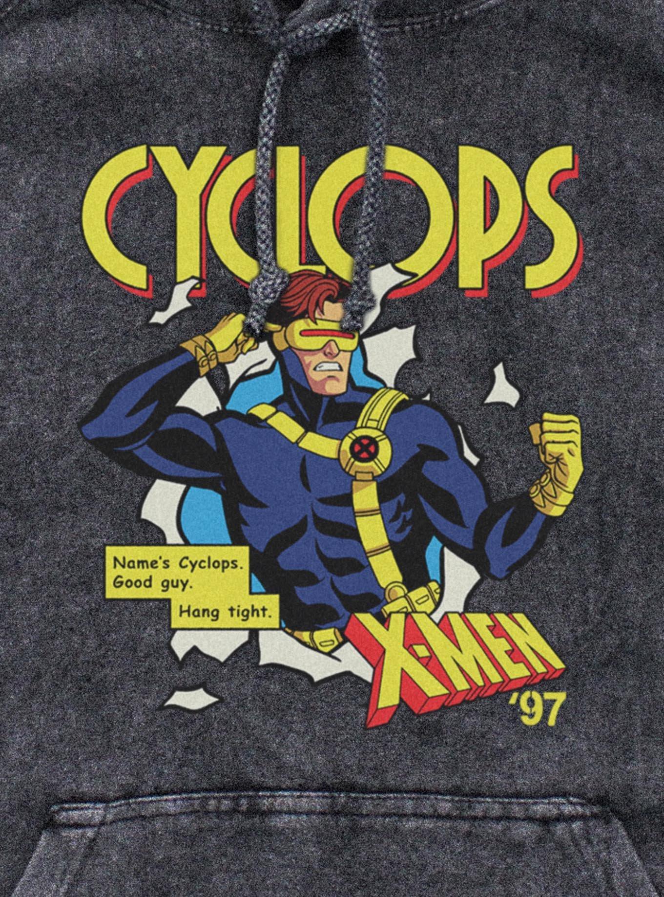 Marvel X-Men '97 Comic Cyclops Mineral Wash Hoodie Hot Topic Exclusive, , hi-res