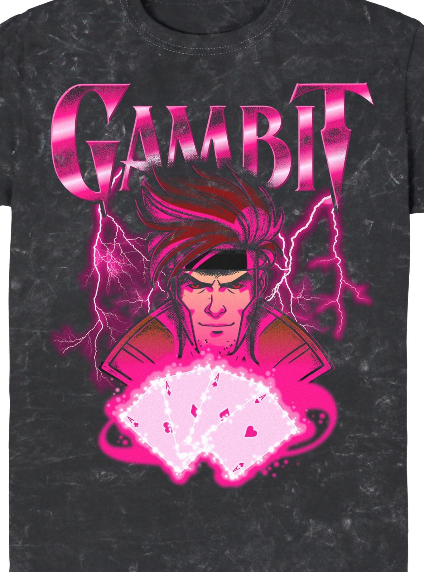 Marvel X-Men '97 Gambit Cards Mineral Wash T-Shirt Hot Topic Exclusive, , hi-res