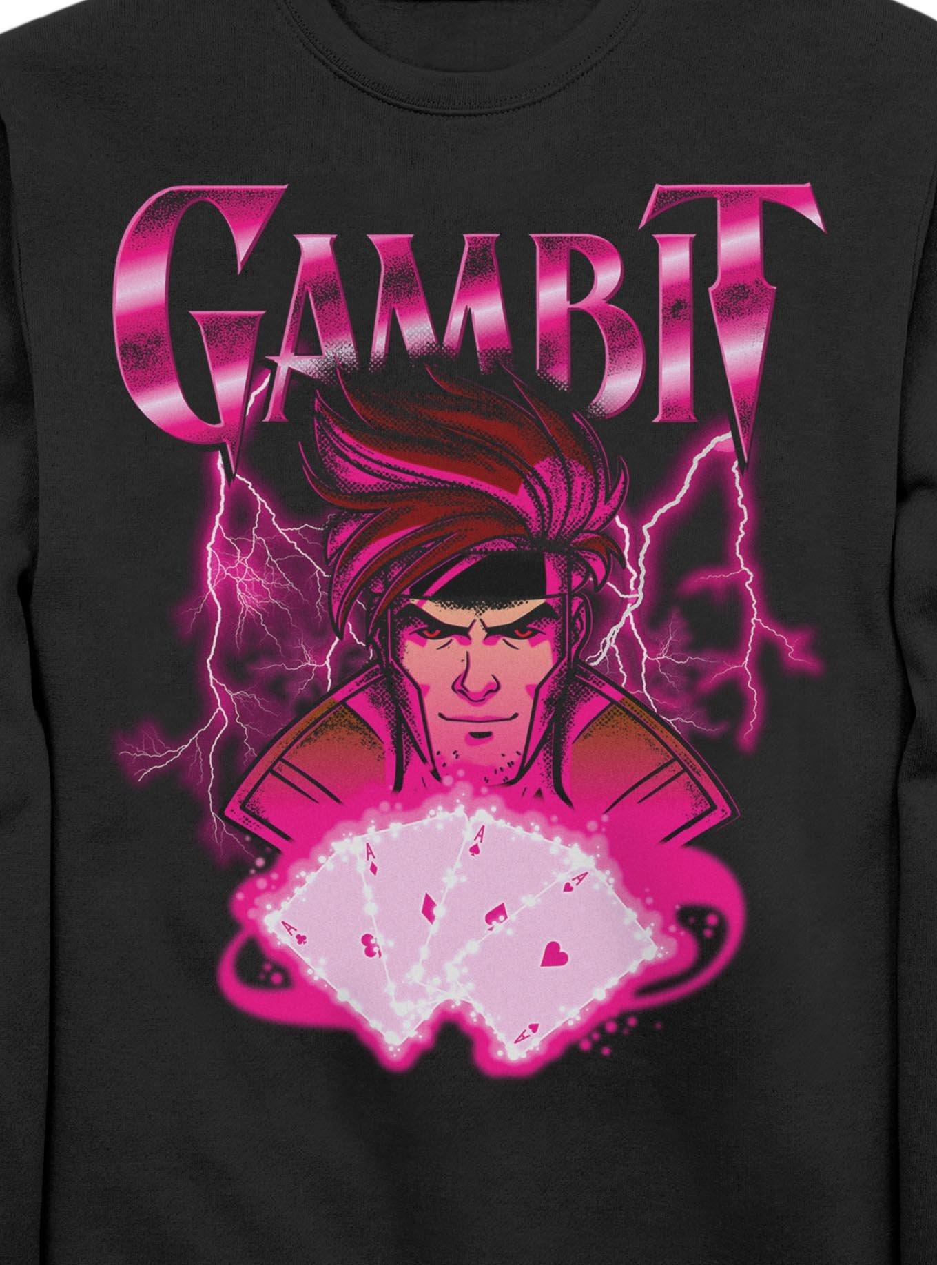 Marvel X-Men '97 Gambit Cards Sweatshirt Hot Topic Exclusive, , hi-res