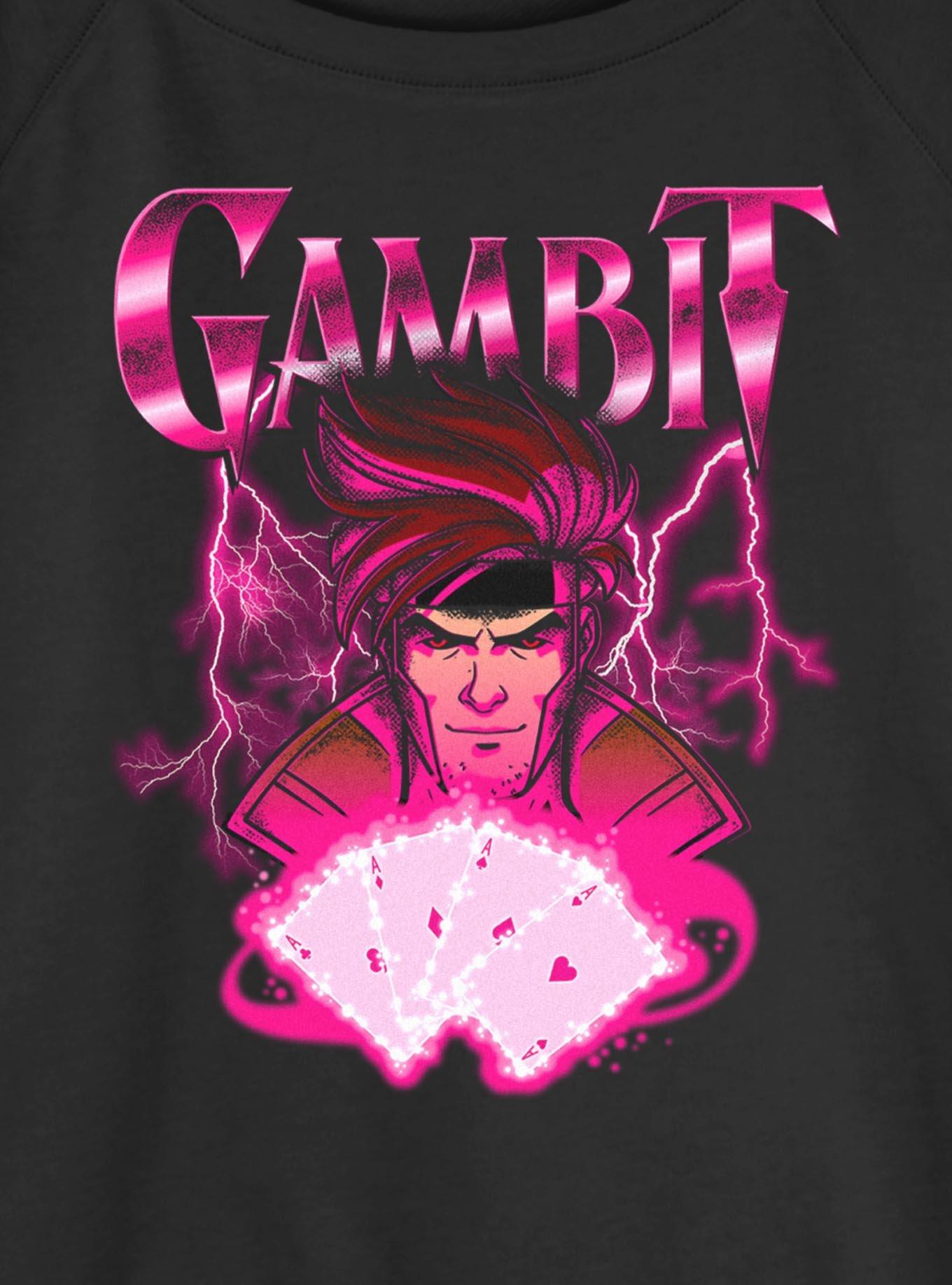 Marvel X-Men '97 Gambit Cards Girls Slouchy Sweatshirt Hot Topic Exclusive, , hi-res