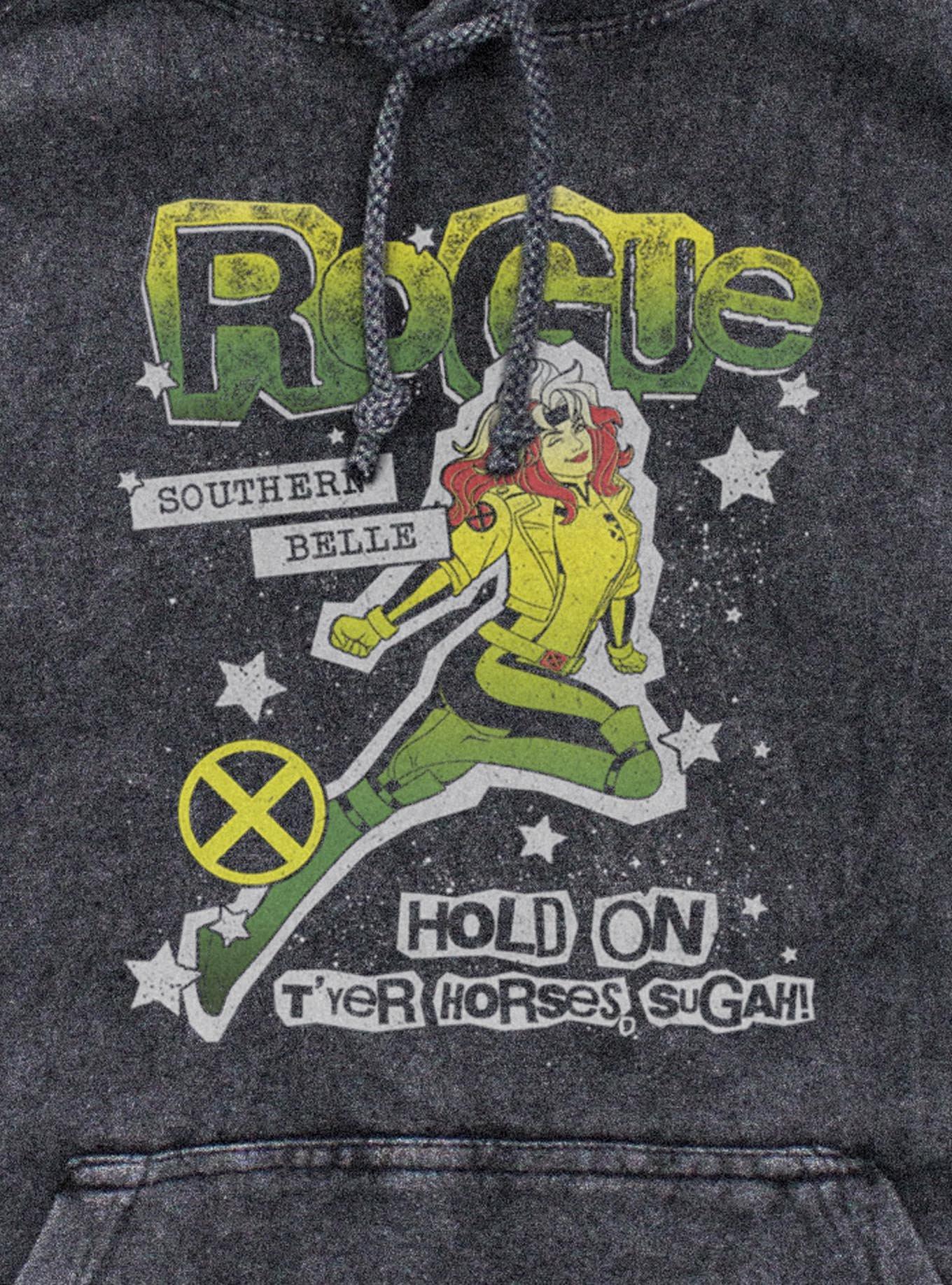 Marvel X-Men '97 Rogue Sugah Mineral Wash Hoodie Hot Topic Exclusive, BLACK, alternate