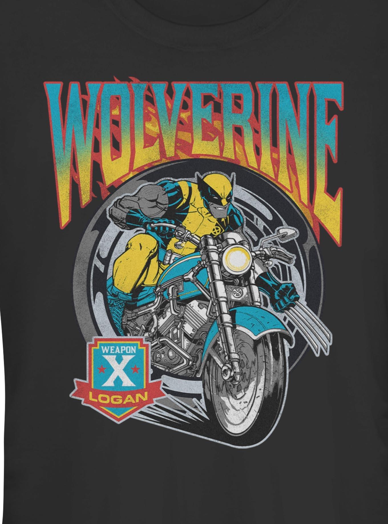 Marvel X-Men Wolverine Flames And Wheels Girls T-Shirt Hot Topic Exclusive, , hi-res