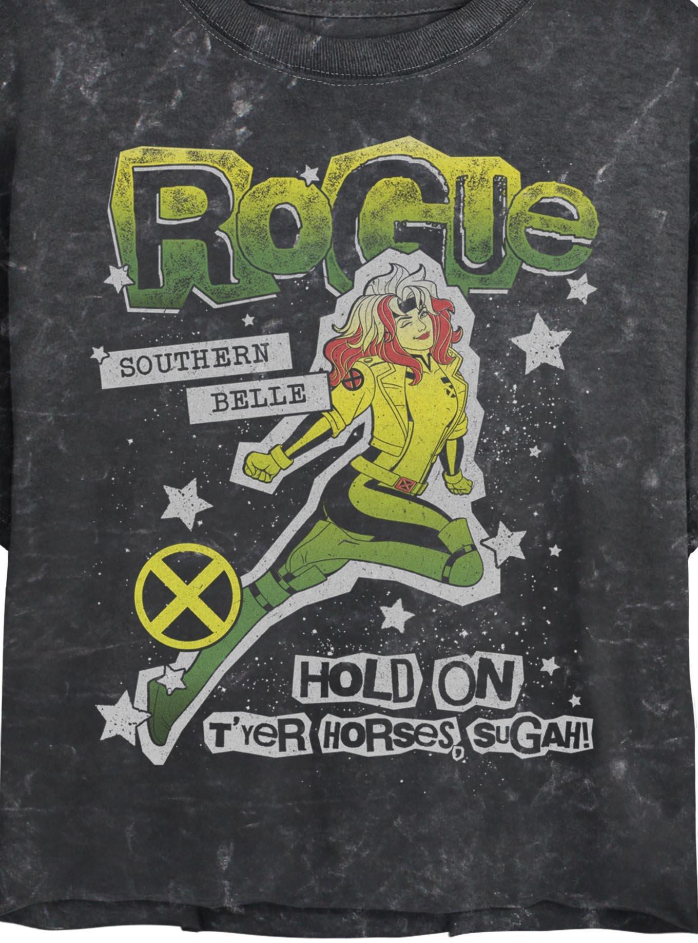 Marvel X-Men '97 Rogue Sugah Girls Mineral Wash Crop T-Shirt Hot Topic Exclusive, , hi-res