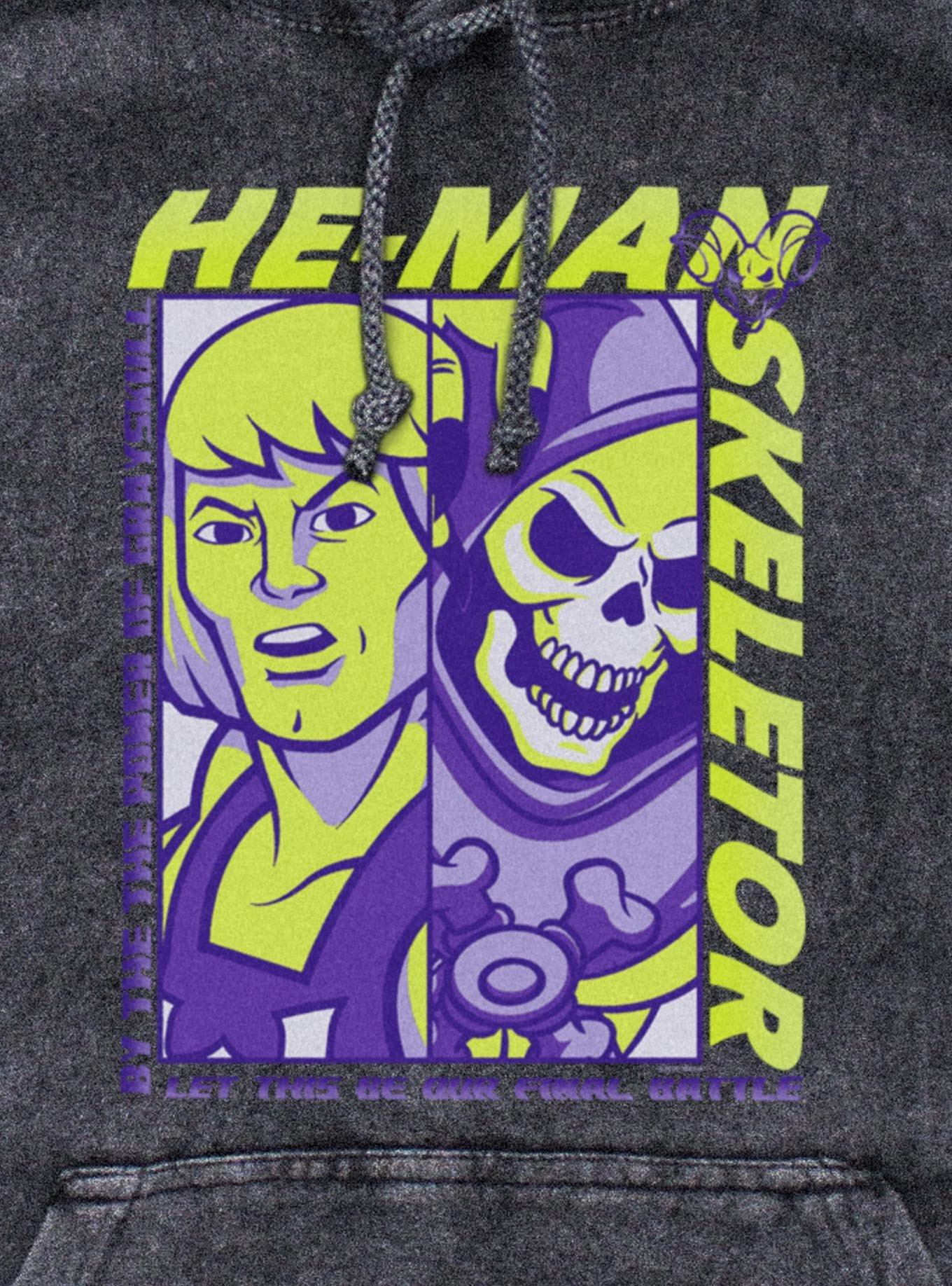 Masters Of The Universe He-Man & Skeletor Split Mineral Wash Hoodie, , hi-res