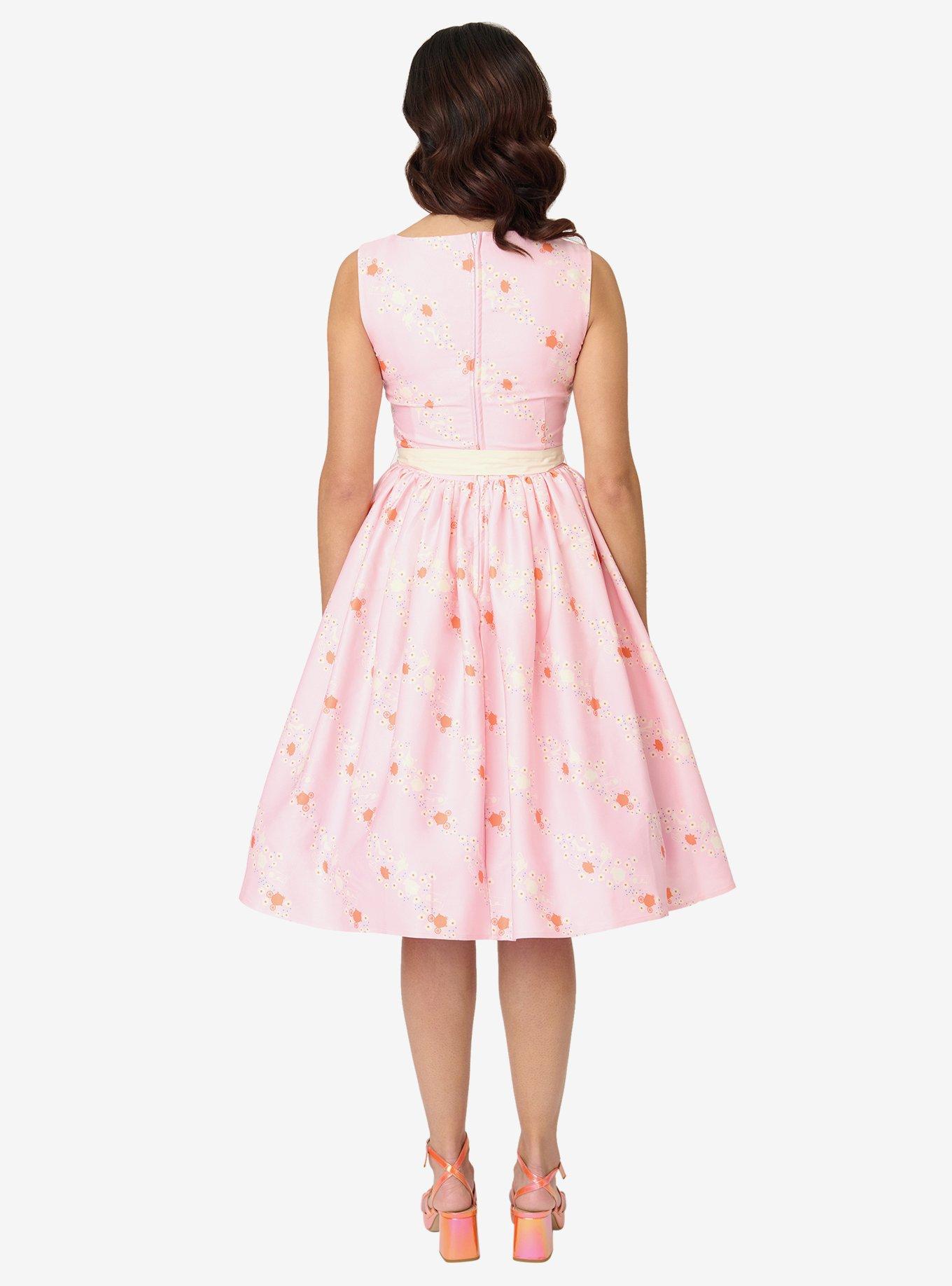 Disney Princess Collection by Unique Vintage Pink Princess Sleeveless Swing Dress, , hi-res