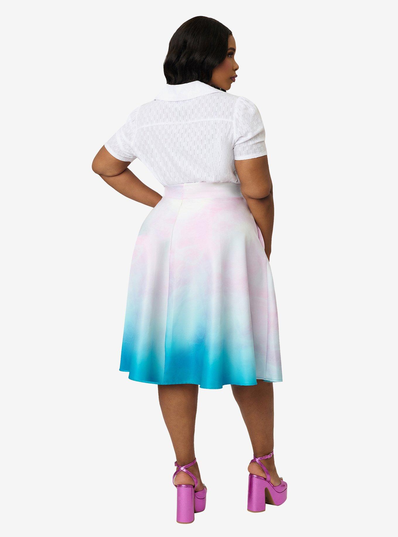 Disney Princess Collection by Unique Vintage Plus Size Ariel Swing Skirt, , hi-res