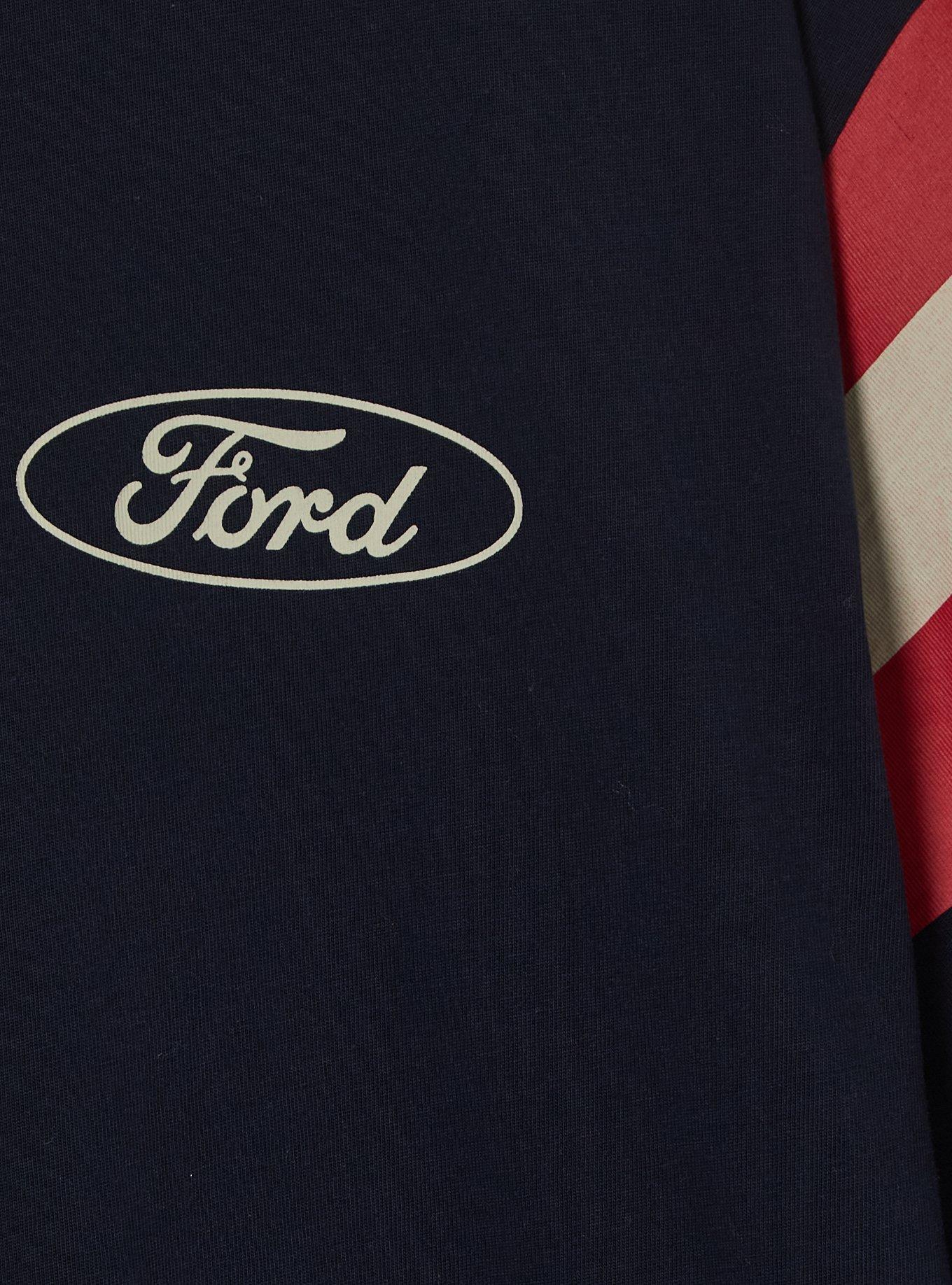 Brixton Ford Logo Striped T-Shirt - BoxLunch Exclusive, NAVY, alternate - view 3