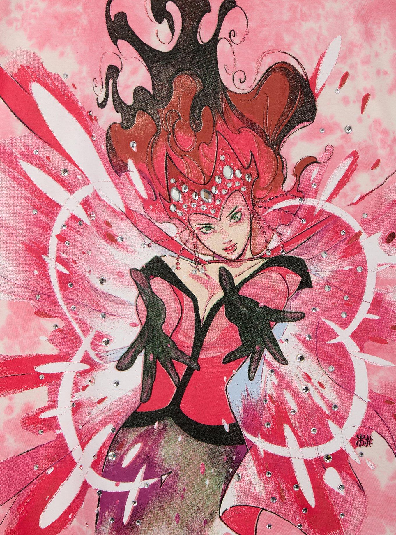 Peach Momoko Marvel Scarlet Witch Women's Tie-Dye T-Shirt - BoxLunch Exclusive, RED, alternate - view 3