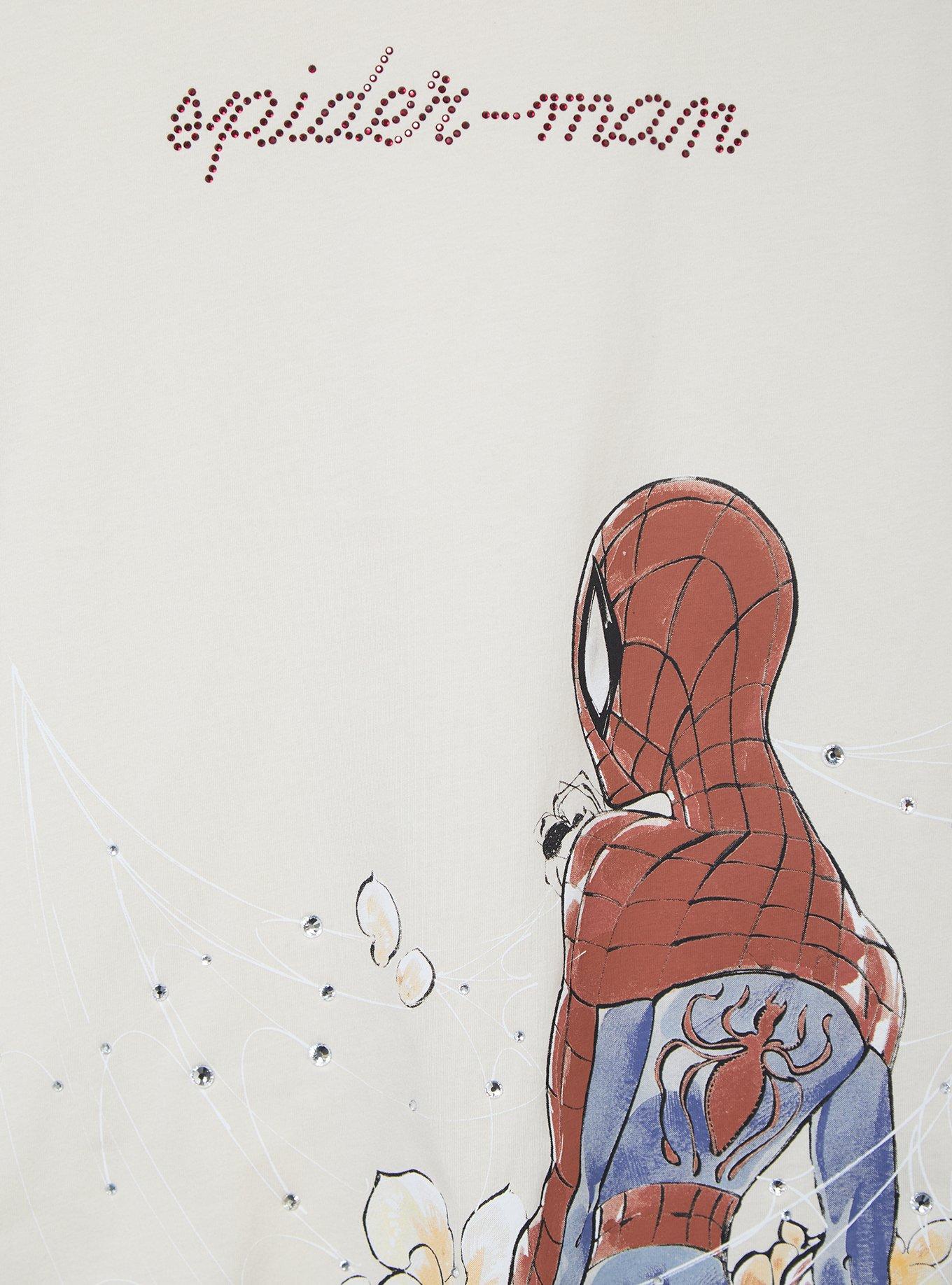 Peach Momoko Marvel Spider-Man Rhinestone Women's T-Shirt &mdash; BoxLunch Exclusive, RED, alternate - view 2