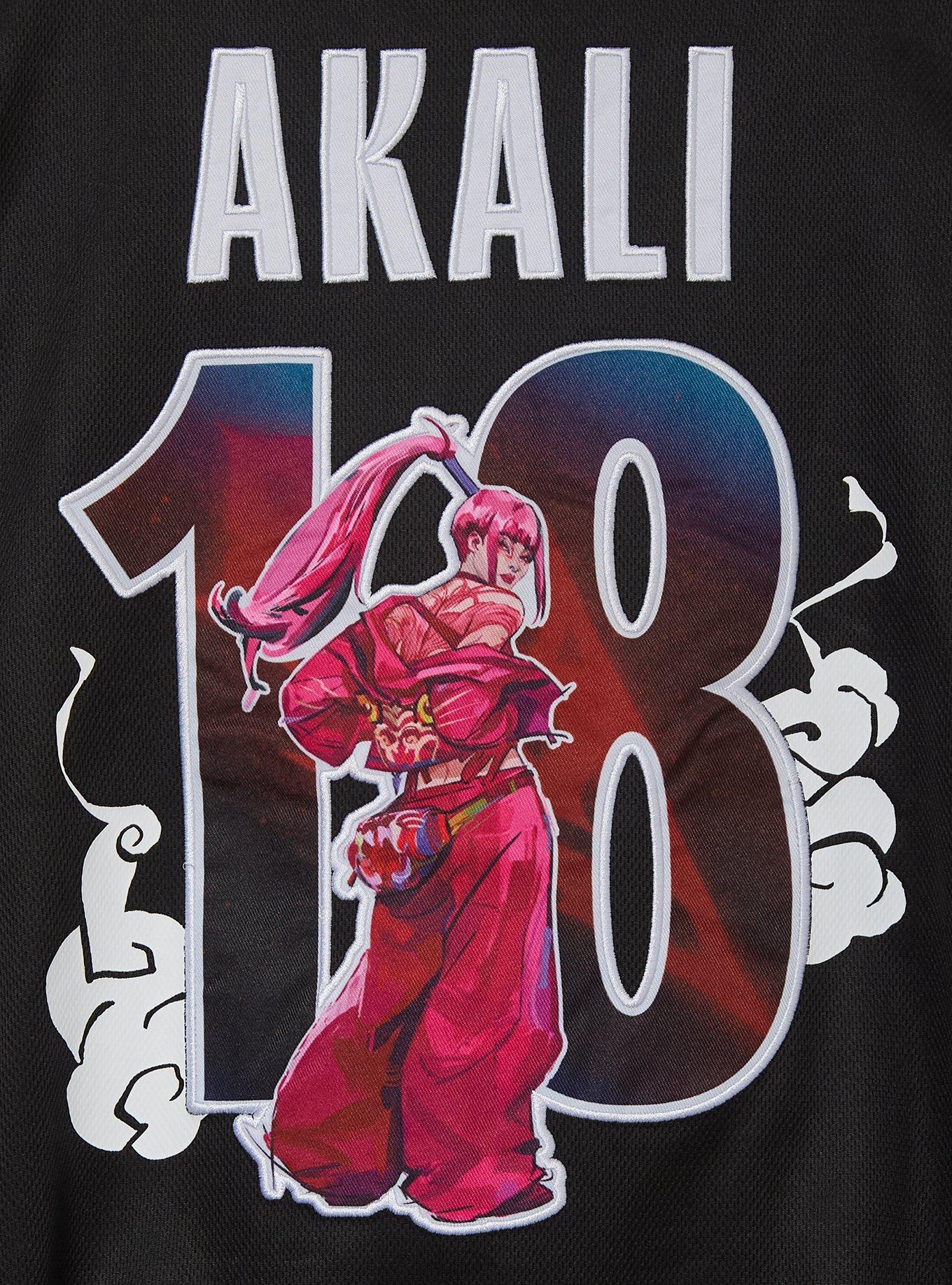 League of Legends K/DA Akali Women's Cropped Baseball Jersey - BoxLunch Exclusive, BLACK, alternate - view 4