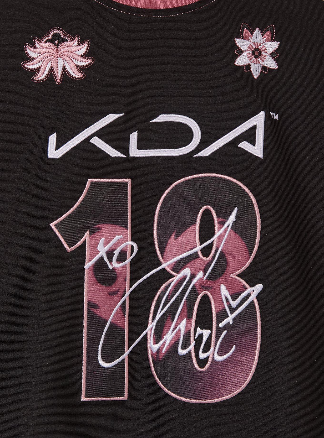 League of Legends K/DA Ahri Women's Cropped Football Jersey - BoxLunch Exclusive, BLACK, alternate - view 3