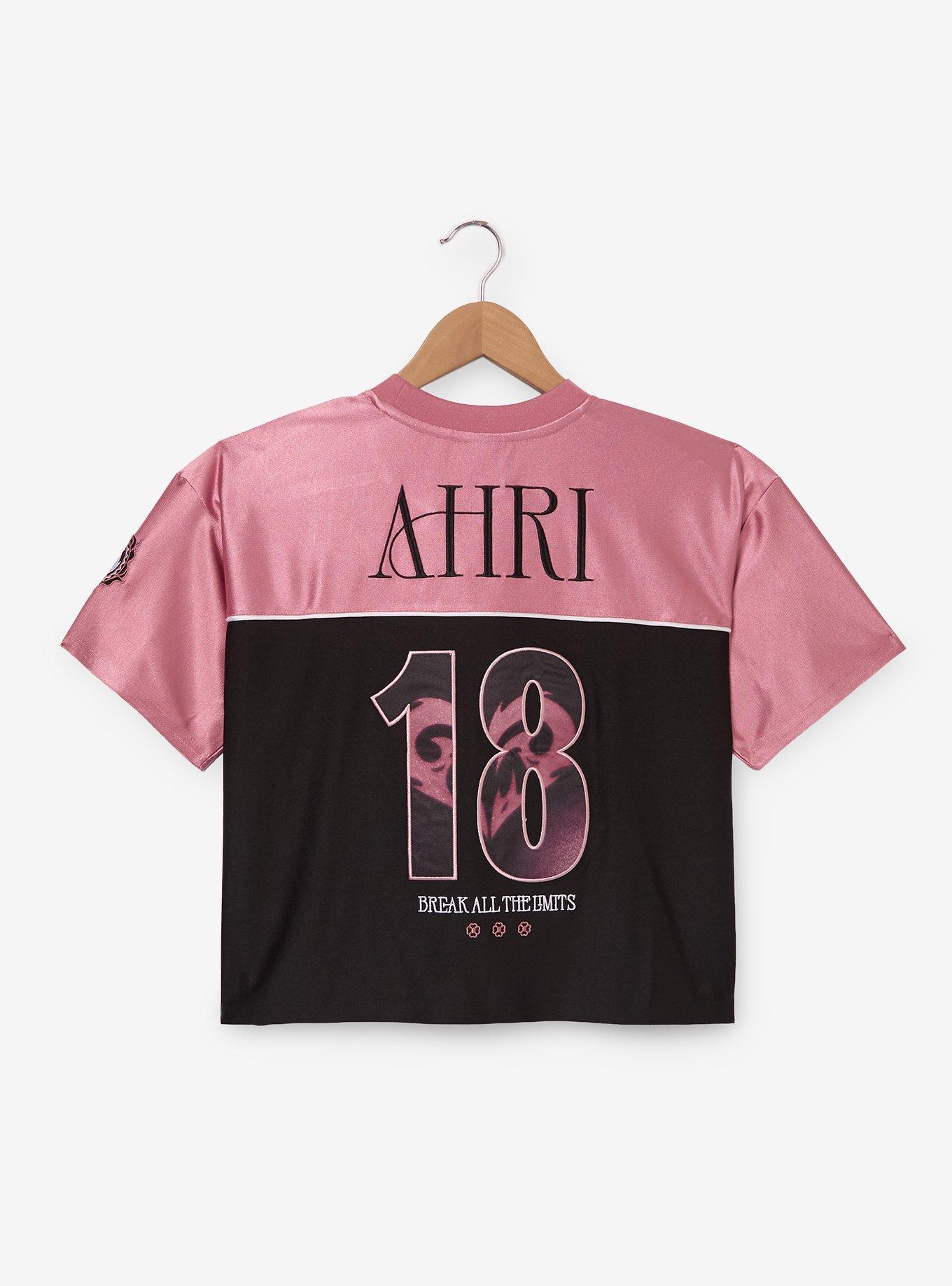 League of Legends K/DA Ahri Women's Plus Size Cropped Football Jersey - BoxLunch Exclusive, BLACK, alternate - view 2