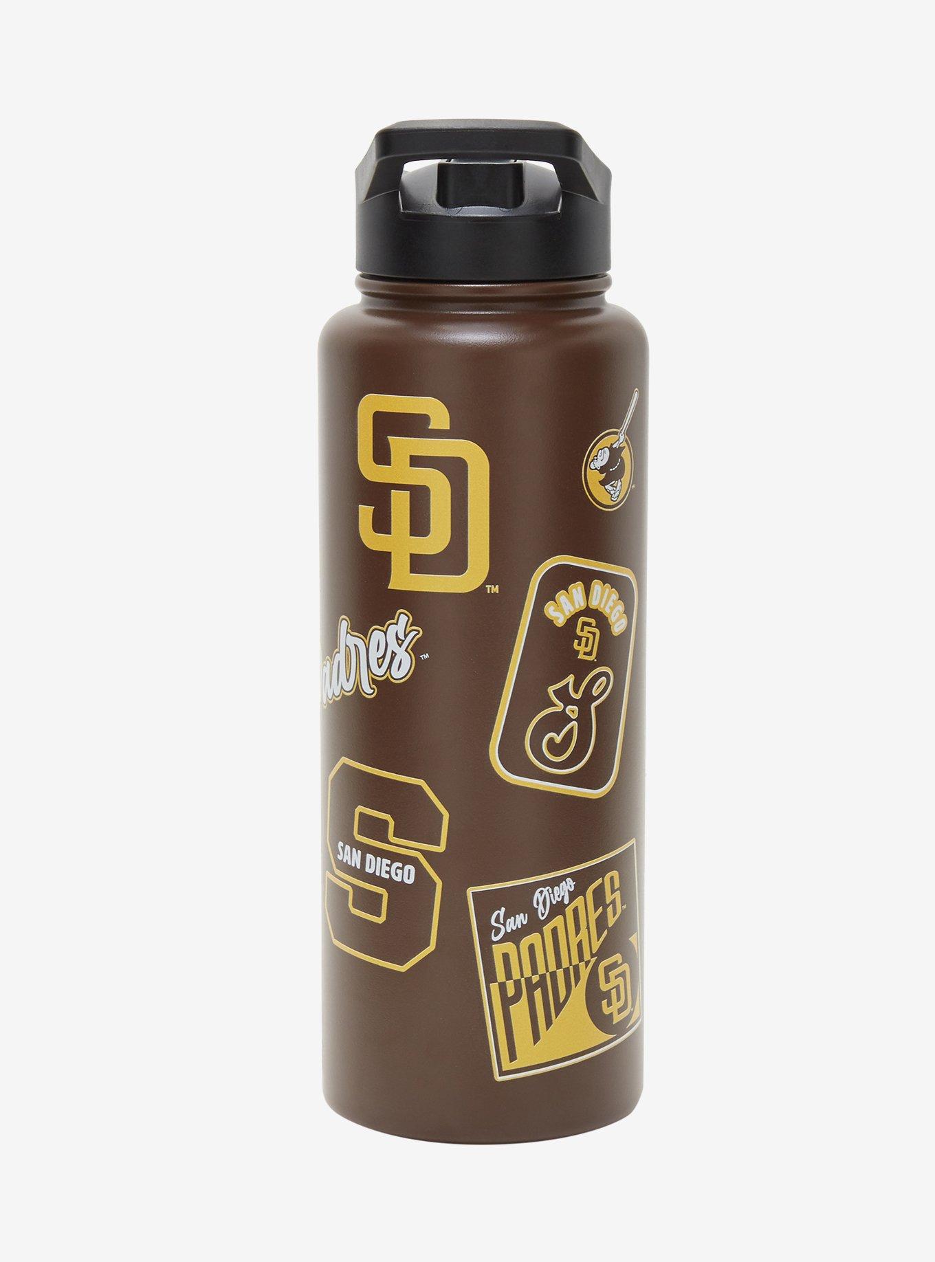 San Diego Padres Sticker Water Bottle, , hi-res