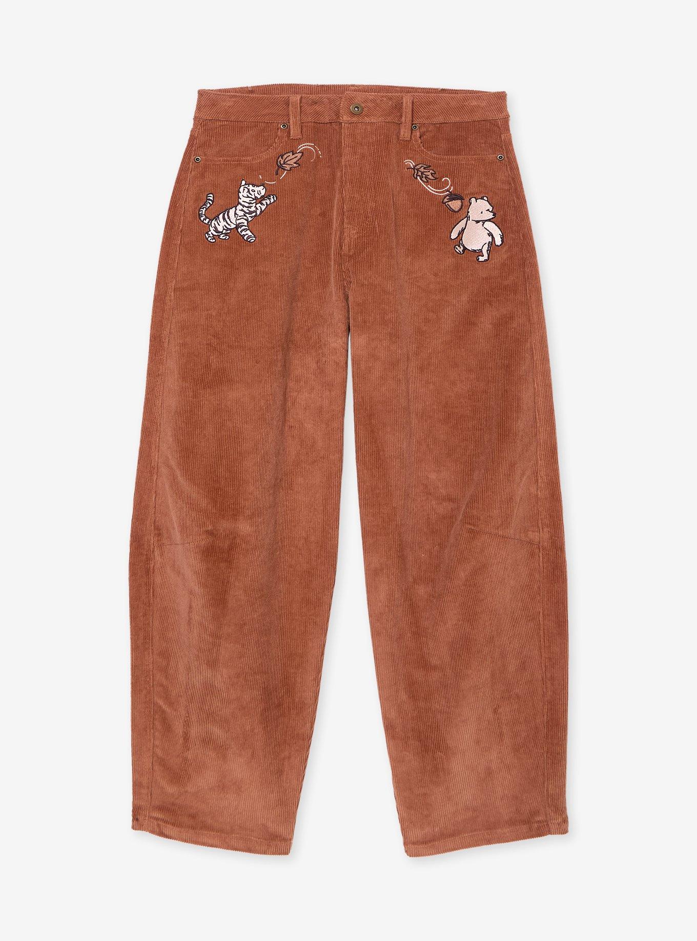Disney Winnie the Pooh Women's Plus Size Corduroy Barrel Leg Pants - BoxLunch Exclusive, BROWN, alternate - view 3