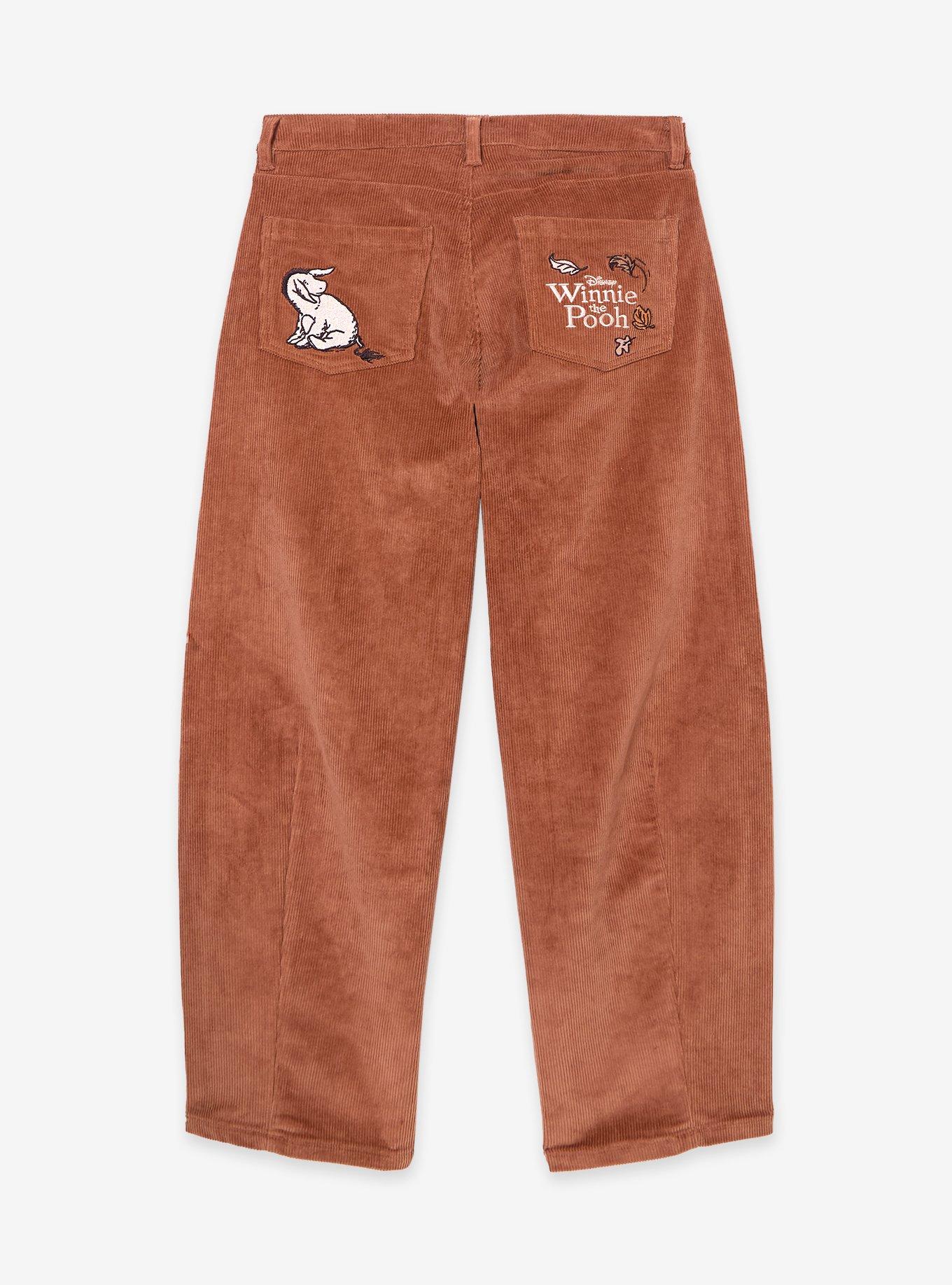 Disney Winnie the Pooh Women's Plus Size Corduroy Barrel Leg Pants - BoxLunch Exclusive, BROWN, alternate - view 4