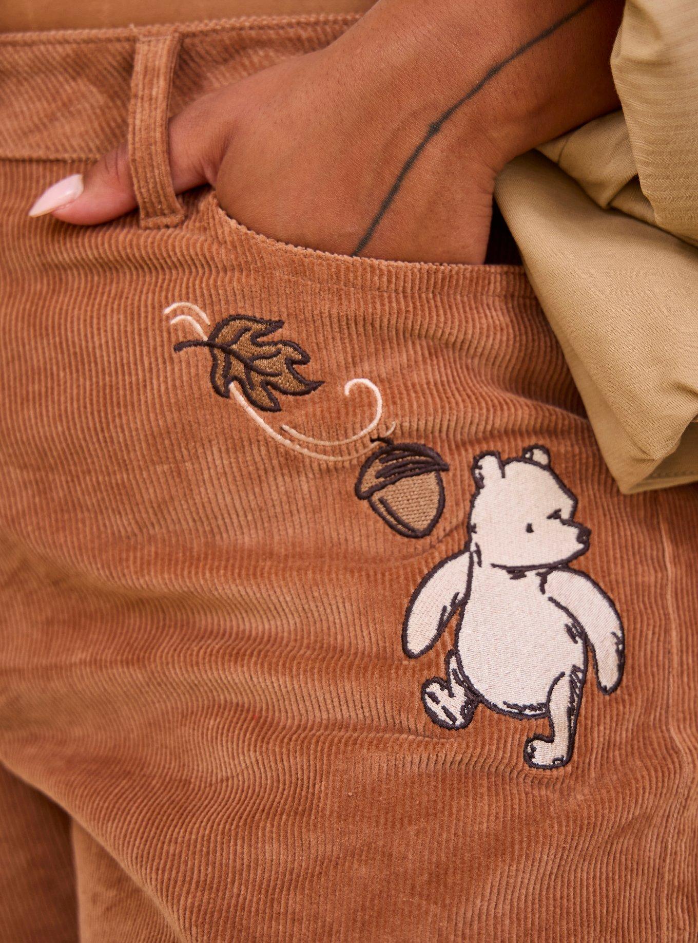 Disney Winnie the Pooh Women's Plus Size Corduroy Barrel Leg Pants - BoxLunch Exclusive, BROWN, alternate - view 5