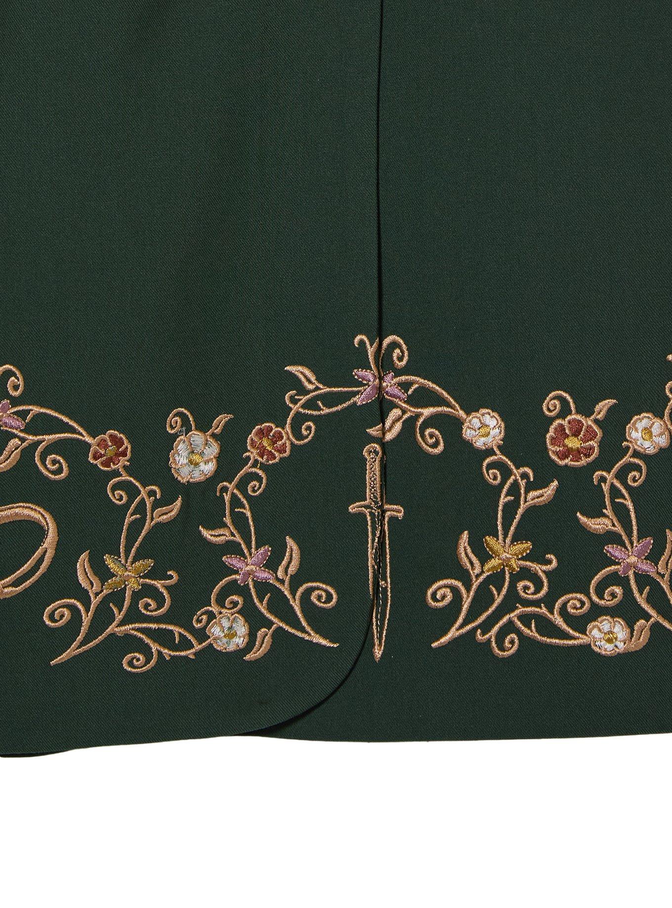 The Lord of The Rings Embroidered Icons Wrap Skirt - BoxLunch Exclusive, GOLD, alternate - view 4