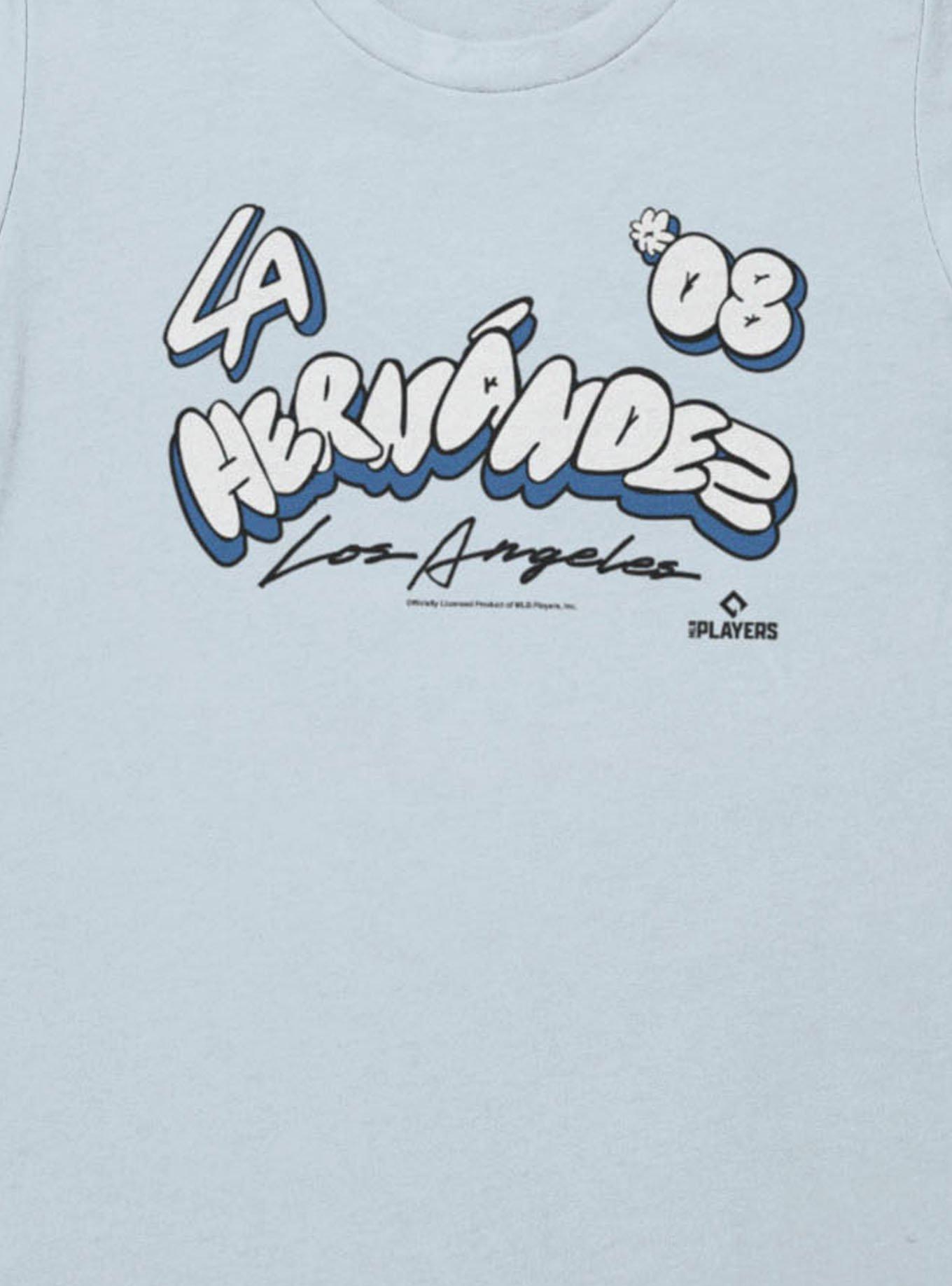 MLB Los Angeles Dodgers Enrique Kike Hernandez Bubble Letters 08 Womens T-Shirt Box Lunch Exclusive, , hi-res