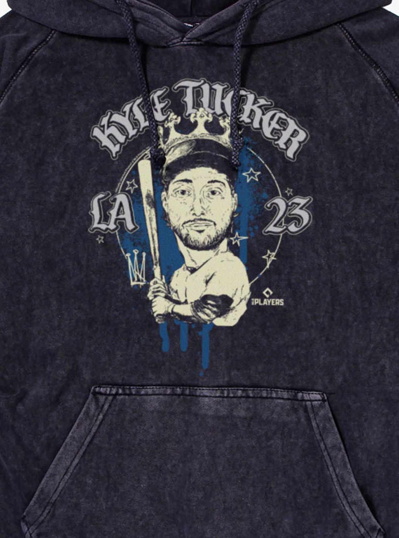 MLB Los Angeles Dodgers Kyle Tucker Caricature LA 23 Vintage Mineral Washed Hoodie Box Lunch Exclusive, , hi-res