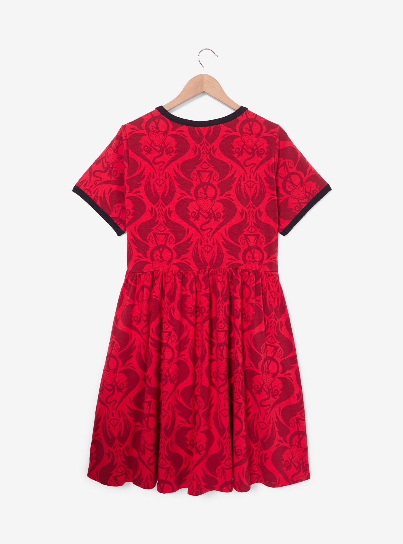 Hazbin Hotel Character Icons Allover Print Plus Size Skater Dress - BoxLunch Exclusive, , hi-res
