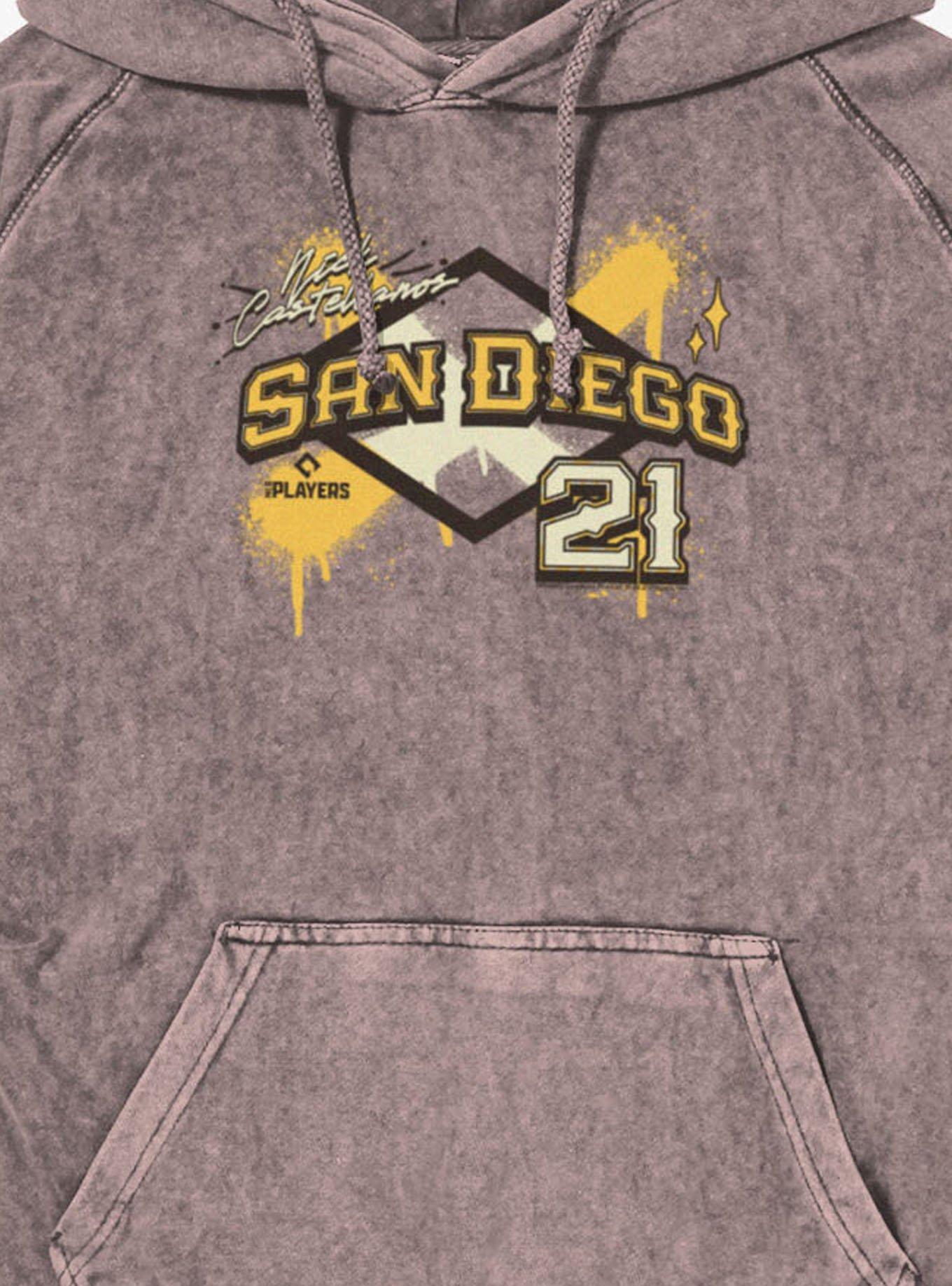 MLB San Diego Padres Nick Castellanos Plate 21 Vintage Mineral Washed Hoodie Her Universe Exclusive, , hi-res