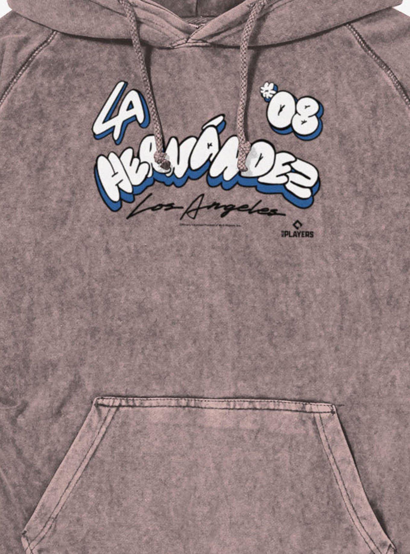MLB Los Angeles Dodgers Enrique Kike Hernandez Bubble Letters 08 Vintage Mineral Washed Hoodie Her Universe Exclusive, , hi-res