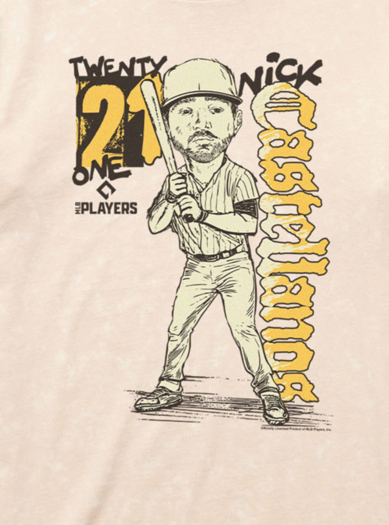 MLB San Diego Padres Nick Castellanos Batter Pose Caricature 21 Mineral Wash T-Shirt Her Universe Exclusive, , hi-res