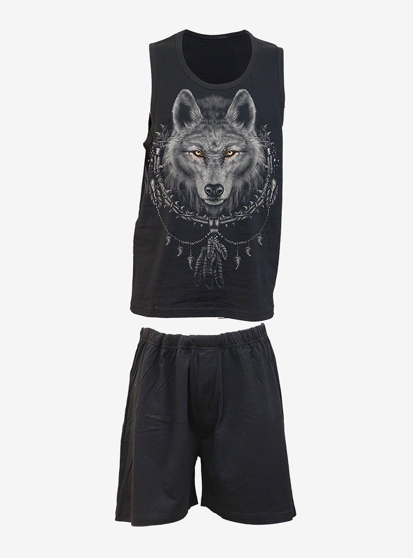 Wolf Chi 4pc Gothic Pajama Set, , hi-res