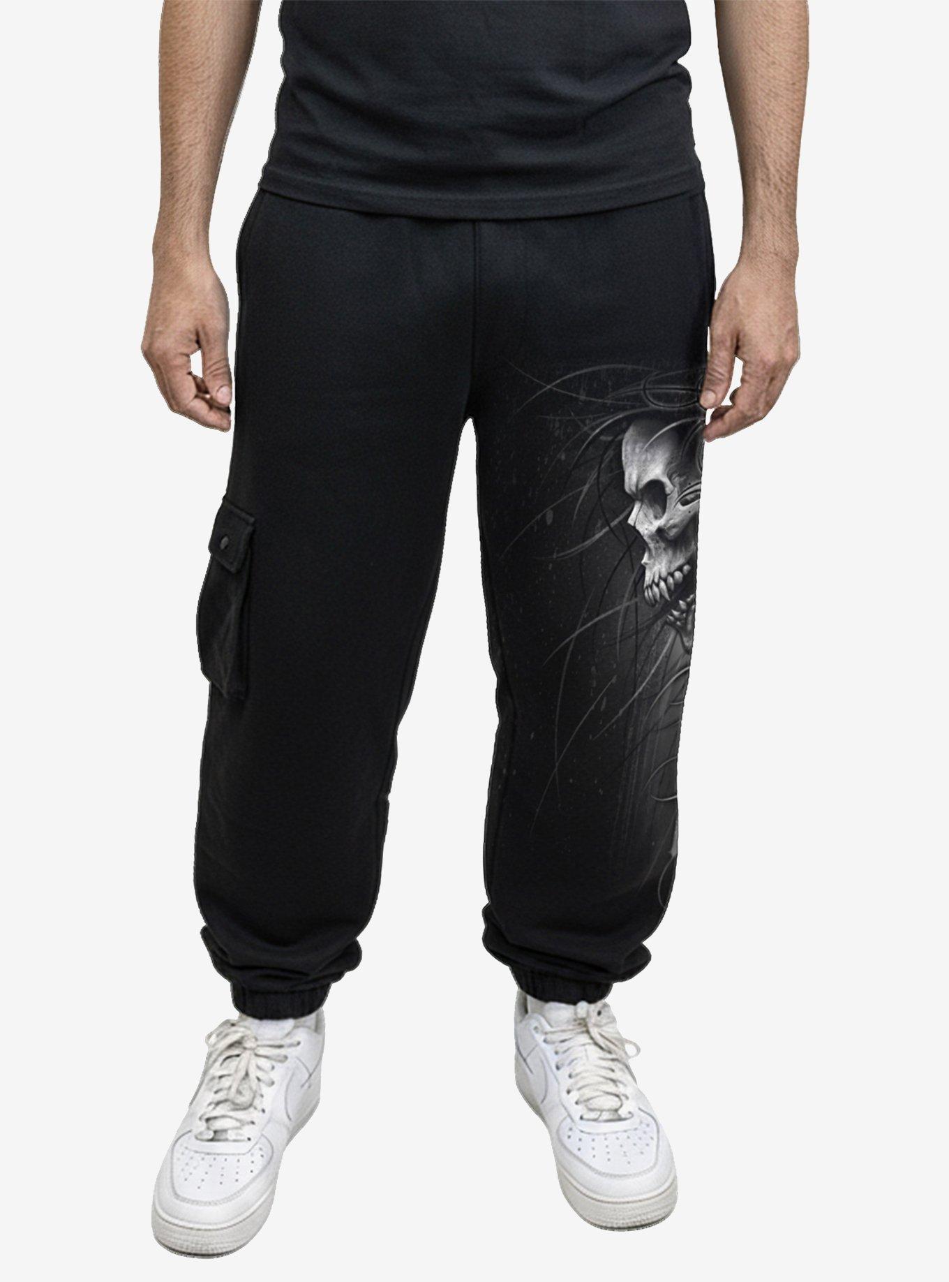 Death Forever Casual Cargo Joggers, BLACK, alternate