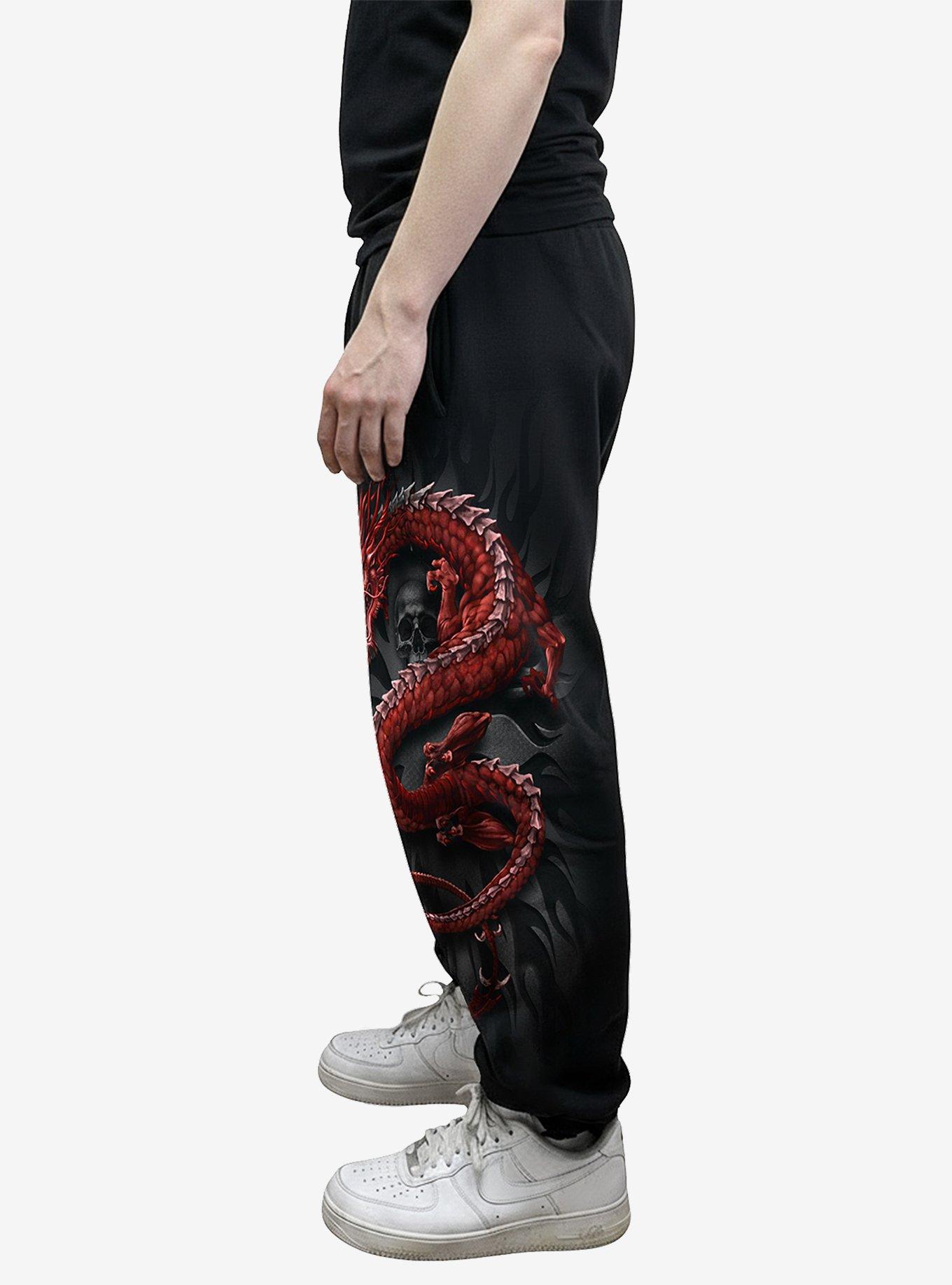 Crimson Dragon Casual Cargo Joggers, BLACK, alternate