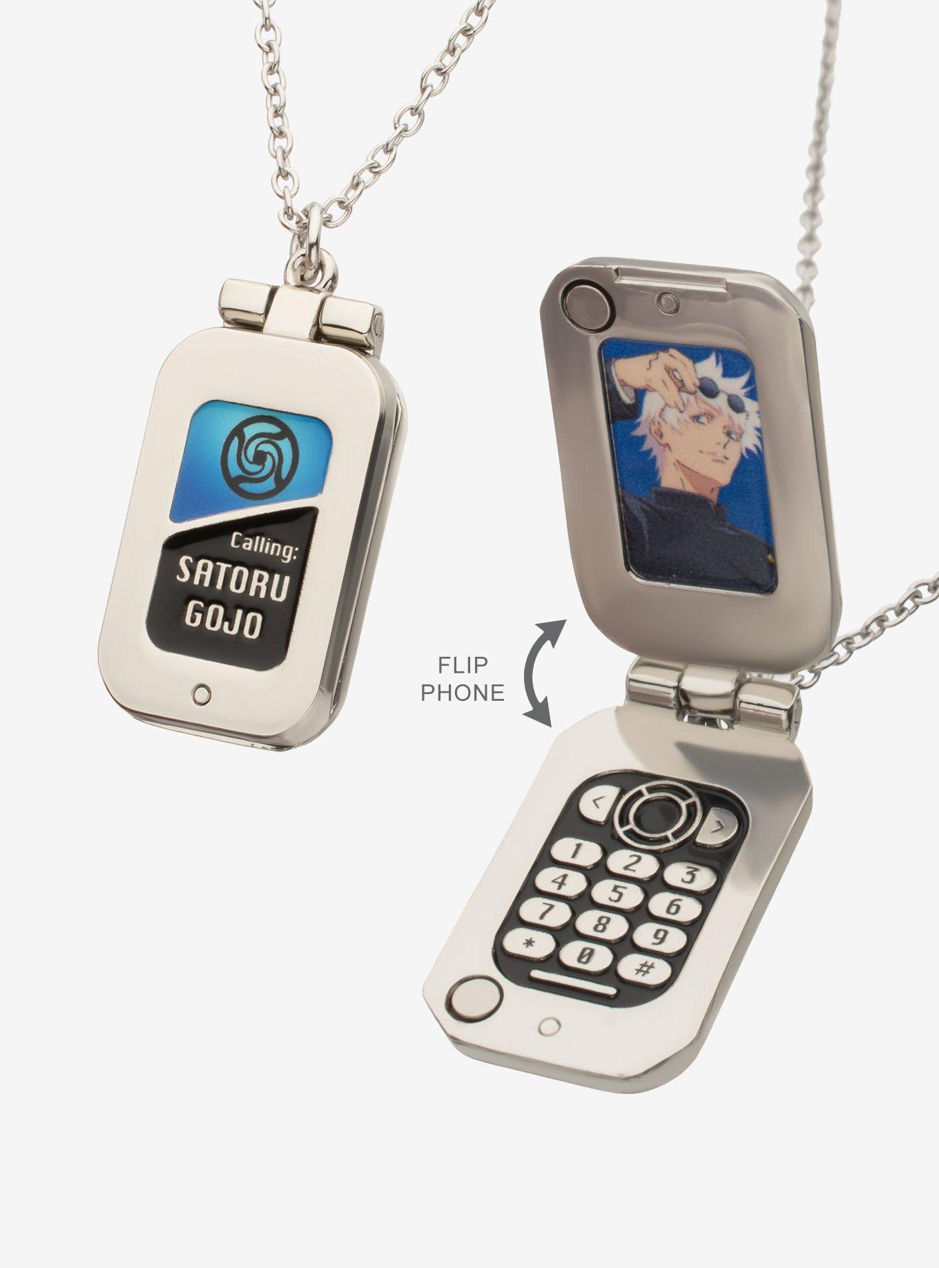 Jujutsu Kaisen Gojo & Geto Flip Phone Best Friend Necklace Set, , alternate - view 3