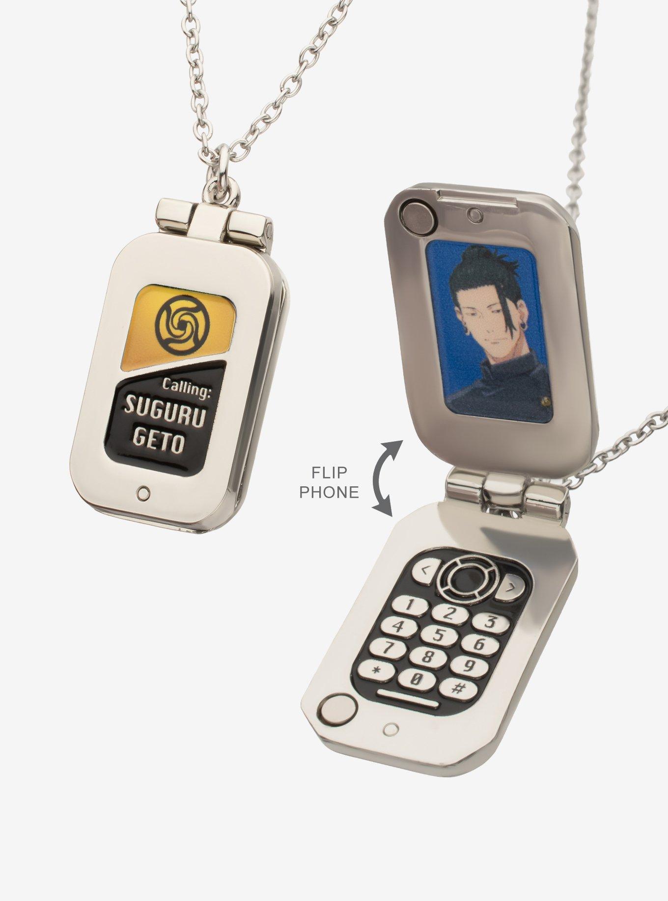 Jujutsu Kaisen Gojo & Geto Flip Phone Best Friend Necklace Set, , alternate - view 4