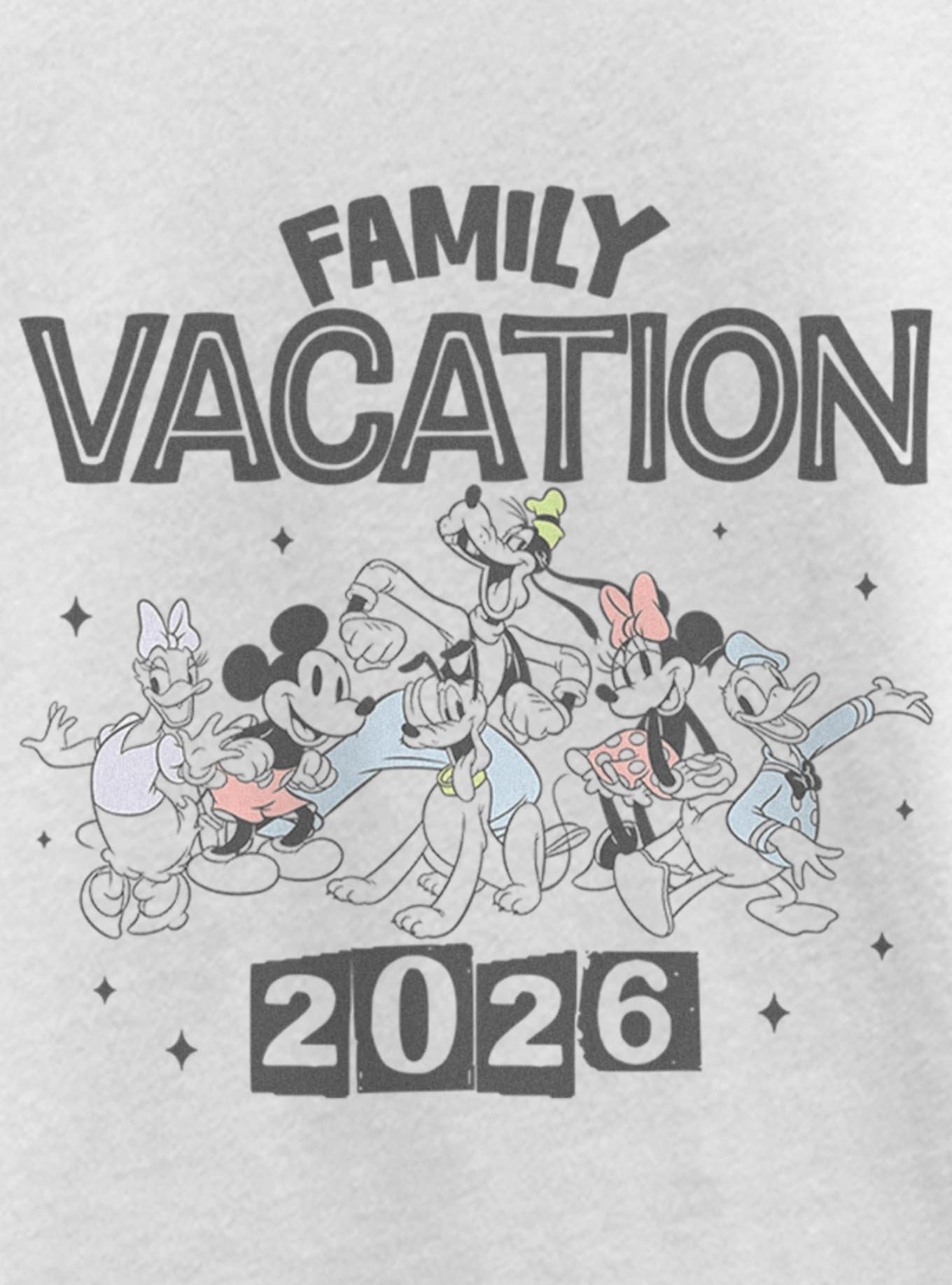Disney Mickey Mouse & Friends Family Vacation 2026 Stars Youth Girls T-Shirt