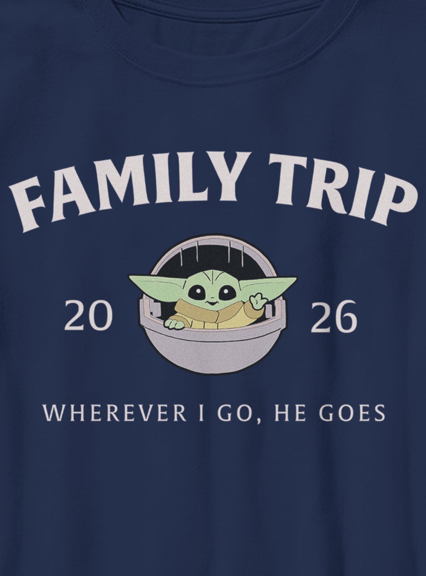 Star Wars The Mandalorian Family Trip 2026 Wherever I Go He Goes Grogu Youth T-Shirt, , hi-res