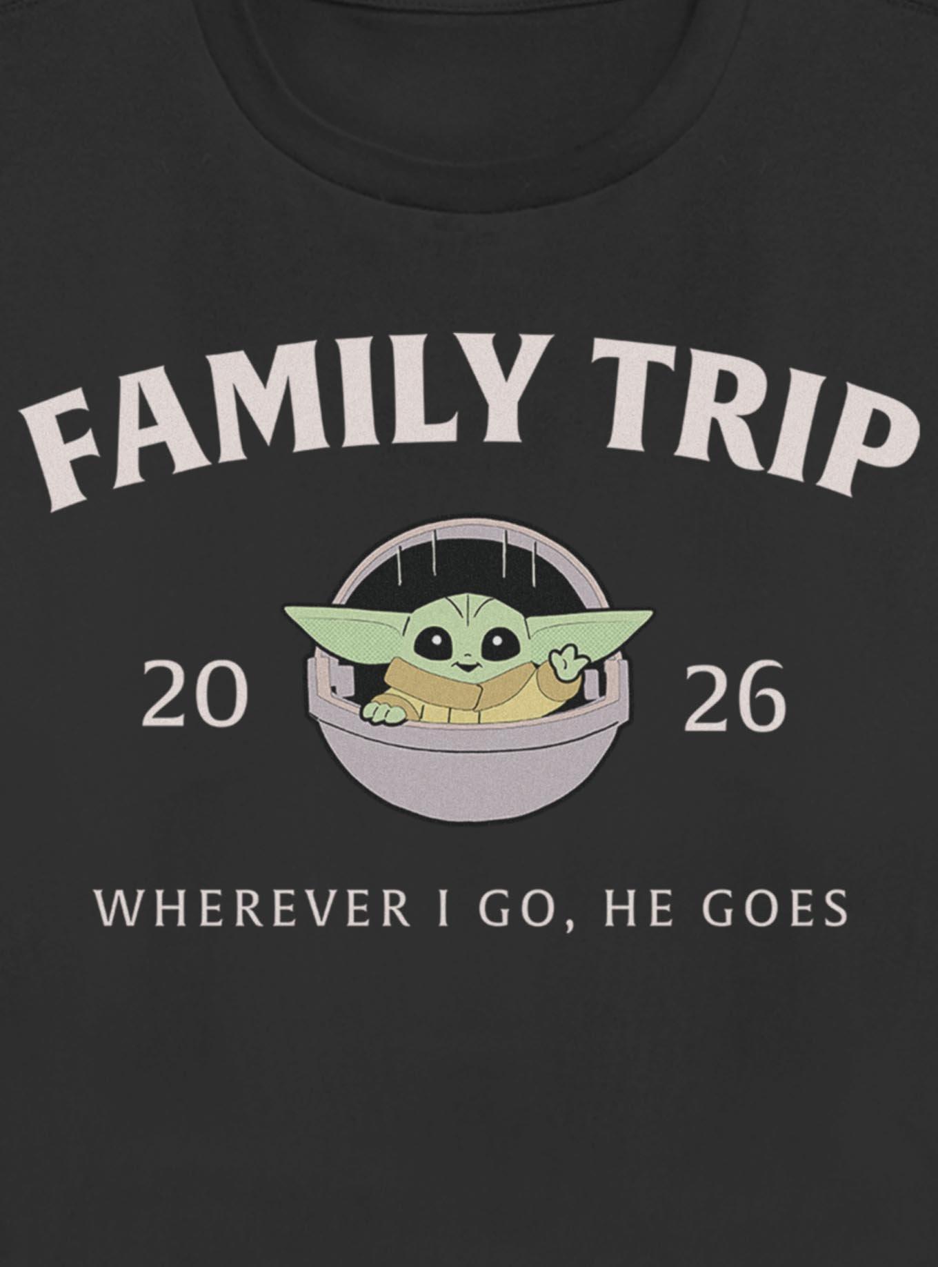 Star Wars The Mandalorian Family Trip 2026 Wherever I Go He Goes Grogu Womens T-Shirt, , hi-res