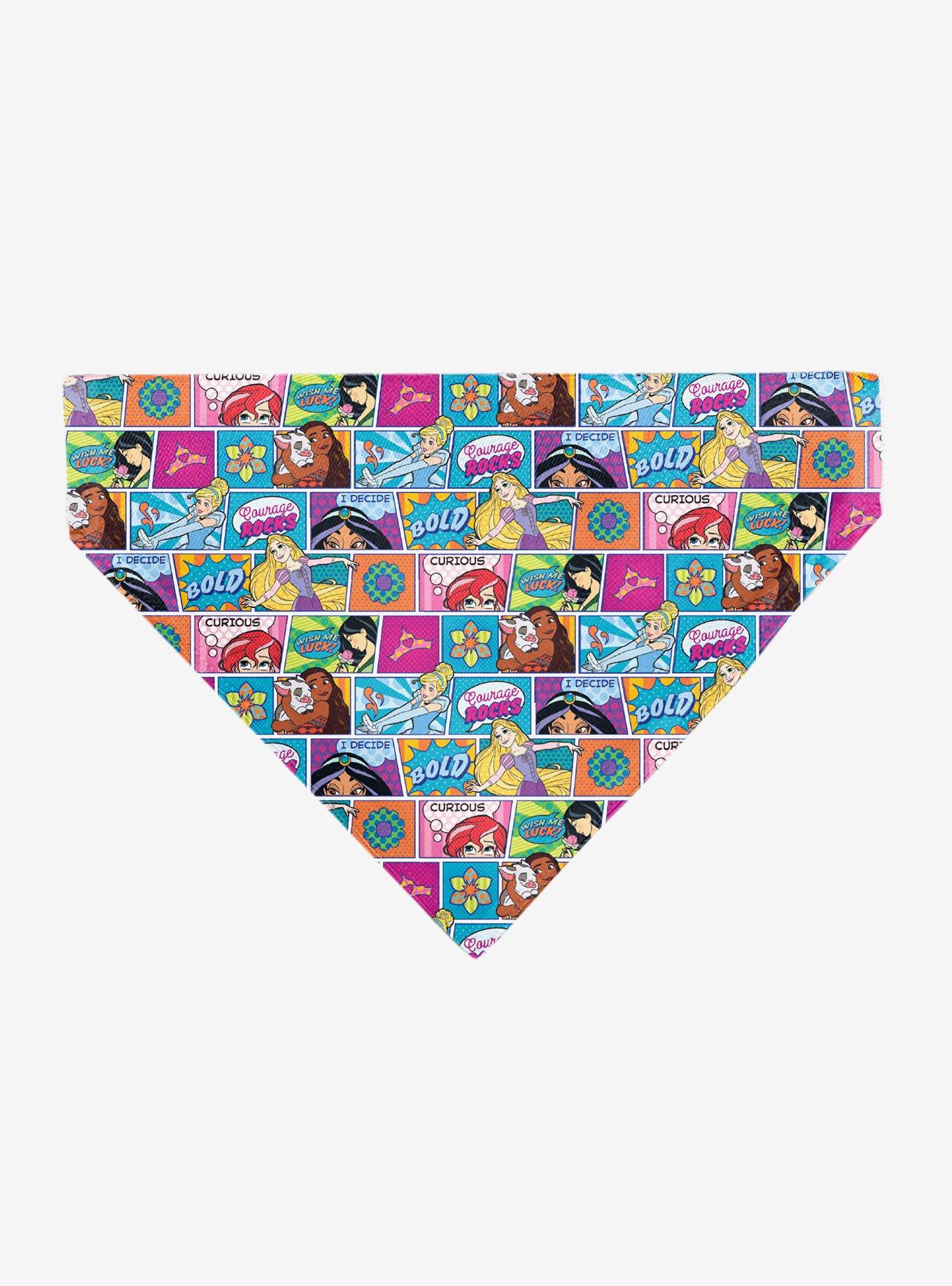 Disney Princess Pose and Quote Pop Art Blocks Slip On Collar Pet Bandana - Bandana Only, , hi-res