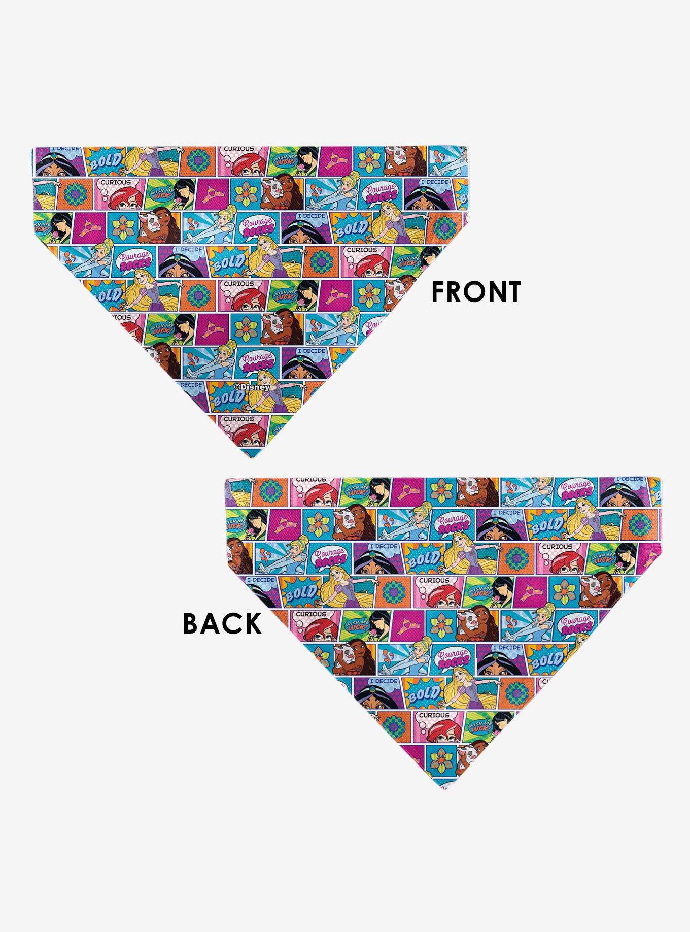 Disney Princess Pose and Quote Pop Art Blocks Slip On Collar Pet Bandana - Bandana Only, , alternate