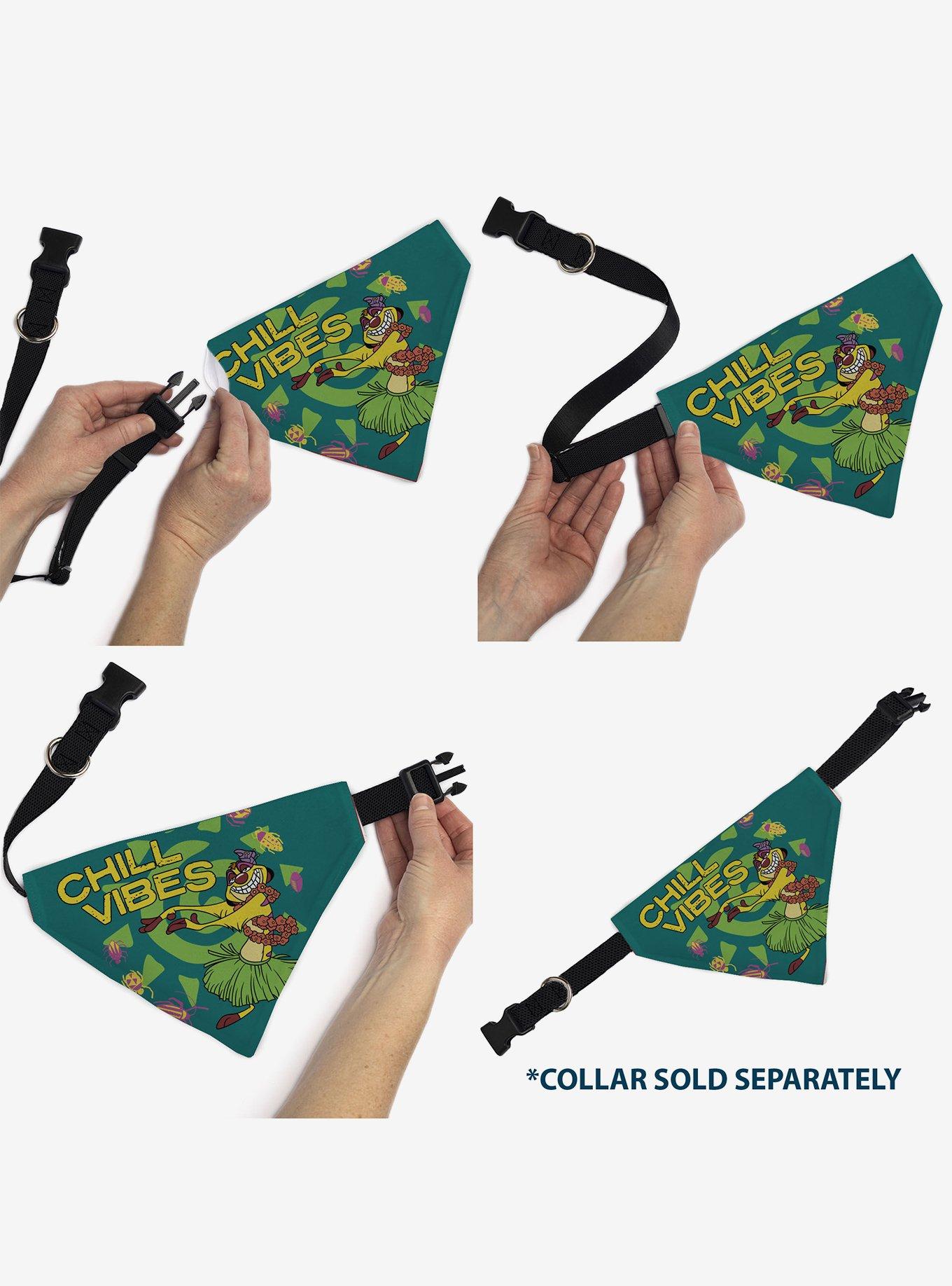 Disney The Lion King Timon Chill Vibes Hula Pose Slip On Collar Pet Bandana - Bandana Only, , alternate