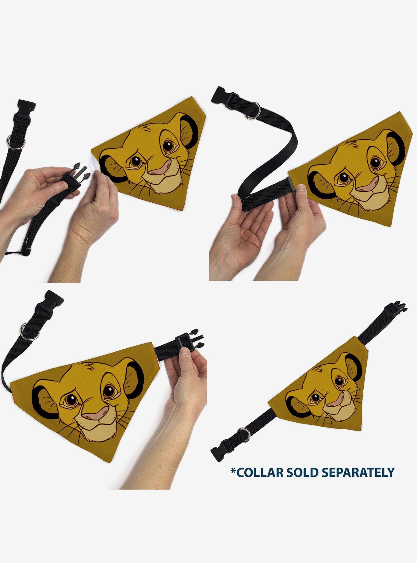 Disney Lion King Young Simba Face Close Up Slip On Collar Pet Bandana - Bandana Only, , alternate