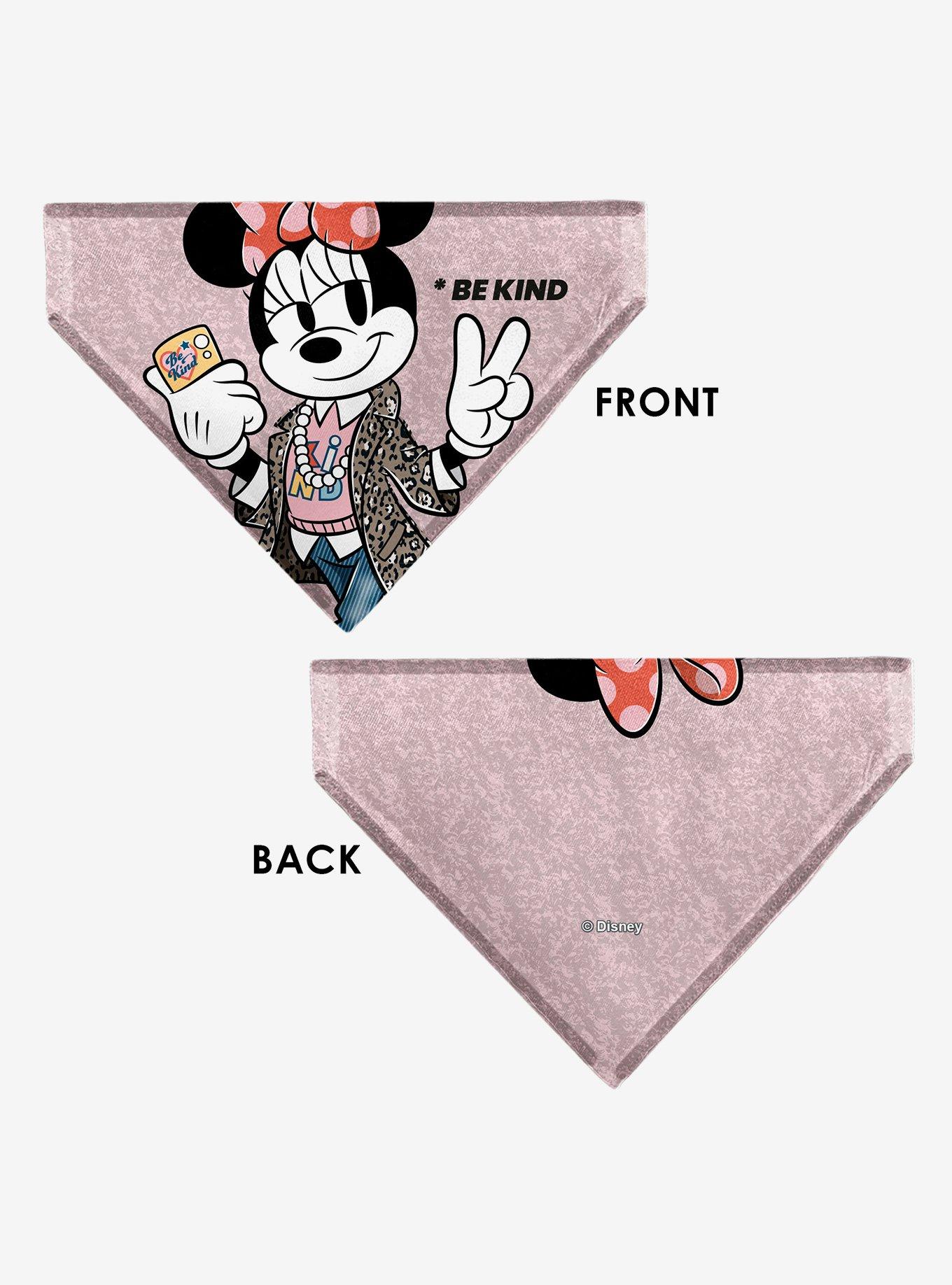 Disney Minnie Mouse Be Kind Peace Pose Slip On Collar Pet Bandana - Bandana Only, , alternate