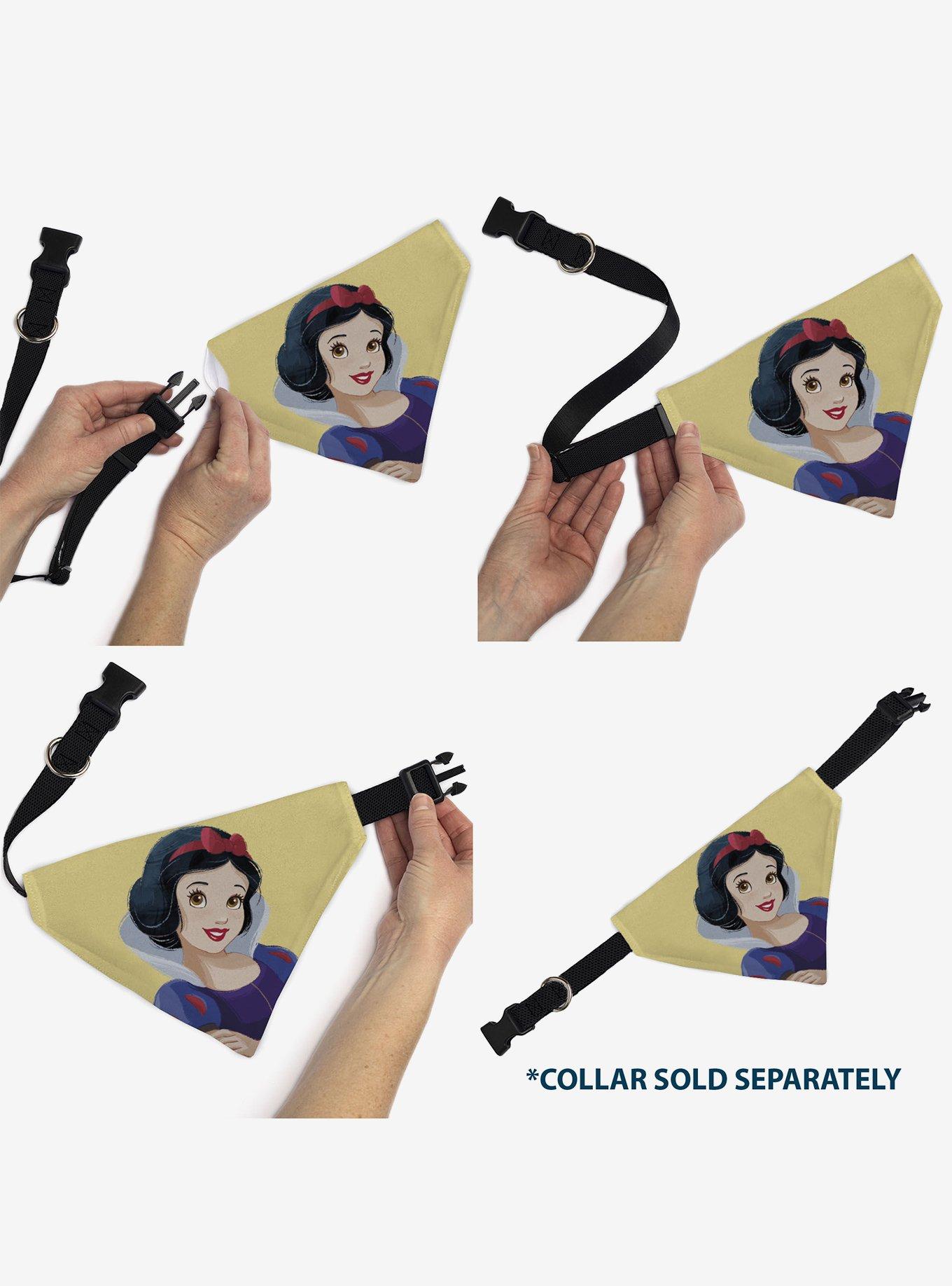 Disney Snow White Smiling Face Pose Slip On Collar Pet Bandana - Bandana Only, , alternate