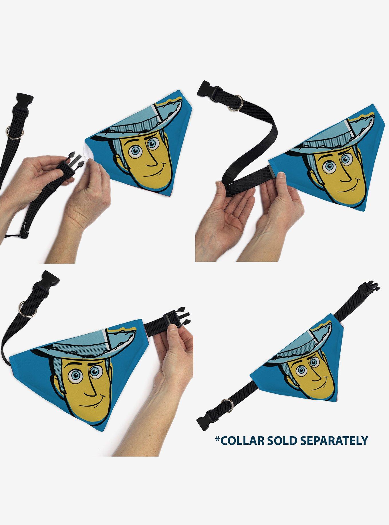 Disney Toy Story Woody Pop Art Face Close Up Slip On Collar Pet Bandana - Bandana Only, , alternate