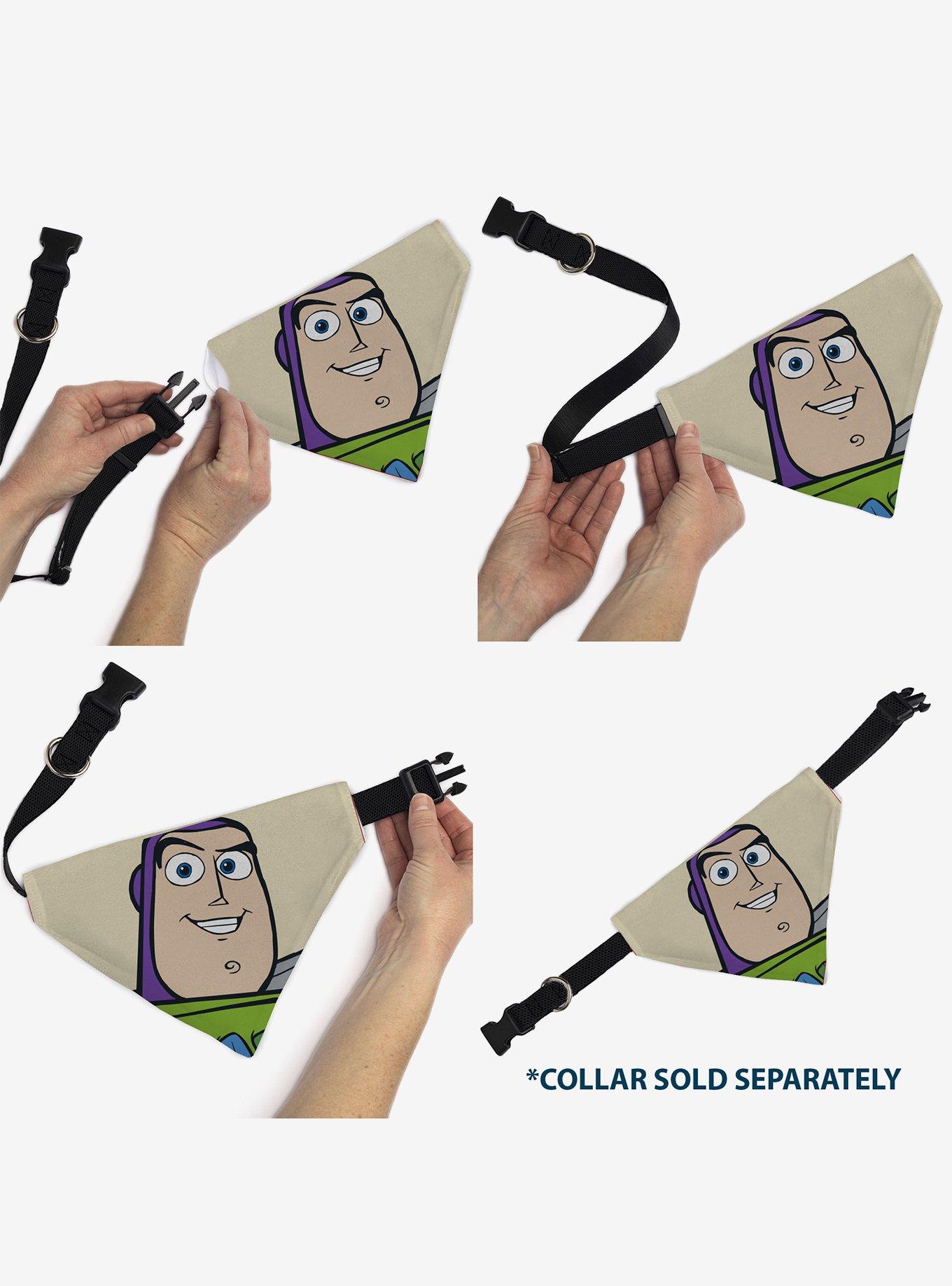 Disney Toy Story Buzz Lightyear Face Close Up Slip On Collar Pet Bandana - Bandana Only, , alternate