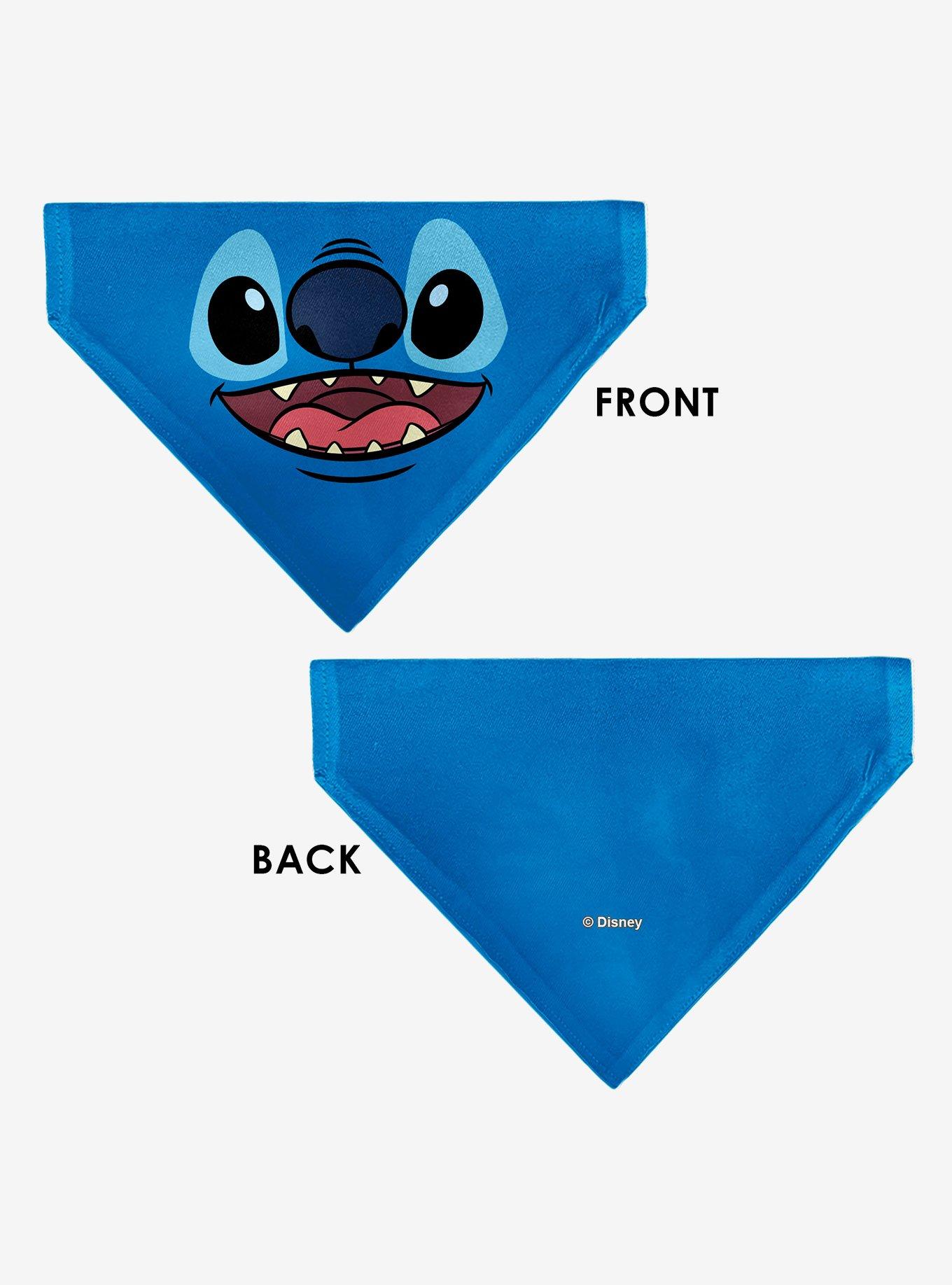 Disney Stitch Smiling Face Character Close Up Slip On Collar Pet Bandana - Bandana Only, , alternate