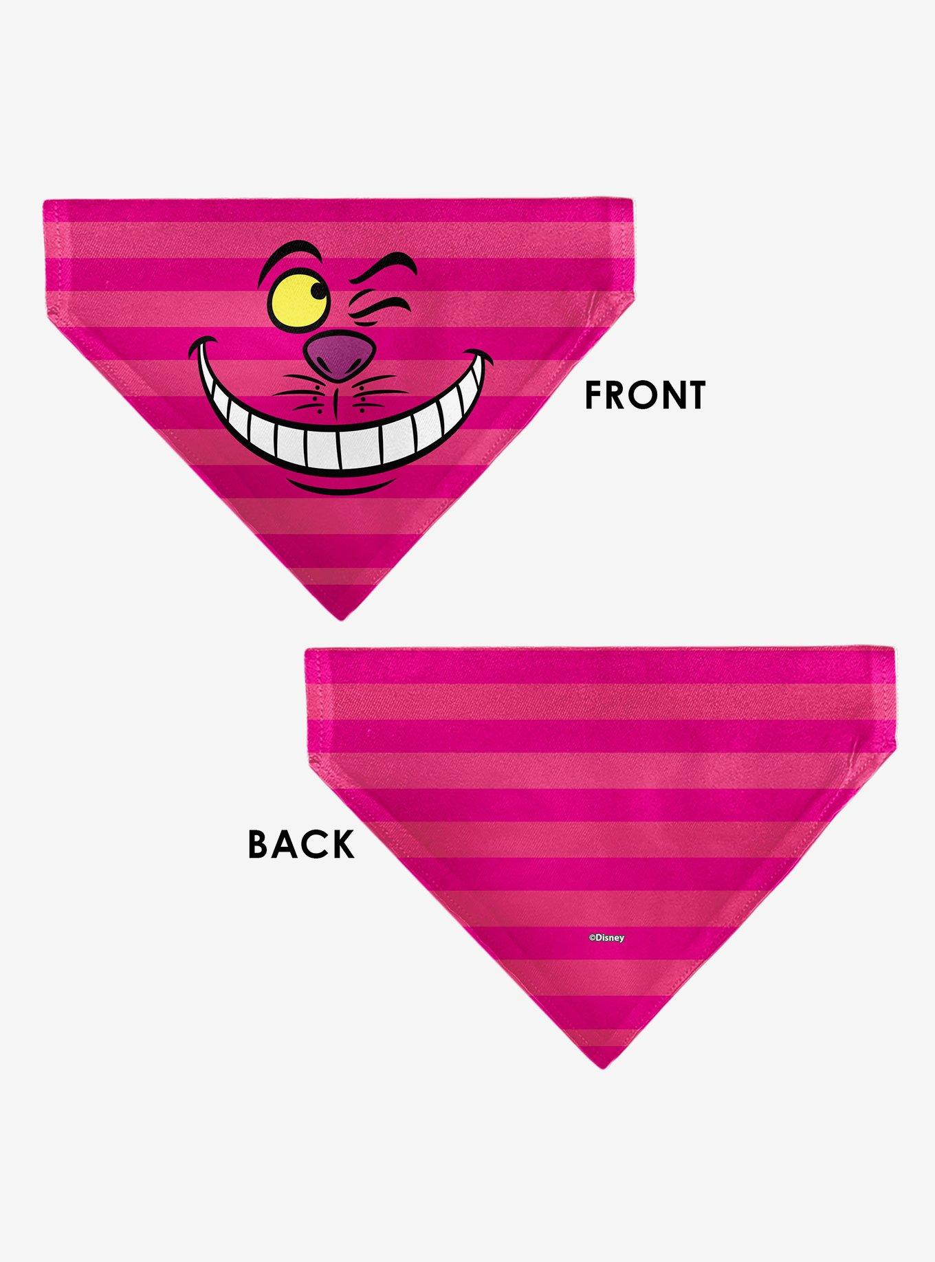 Disney Alice in Wonderland Cheshire Cat Winking Smile Slip On Collar Pet Bandana - Bandana Only, , alternate