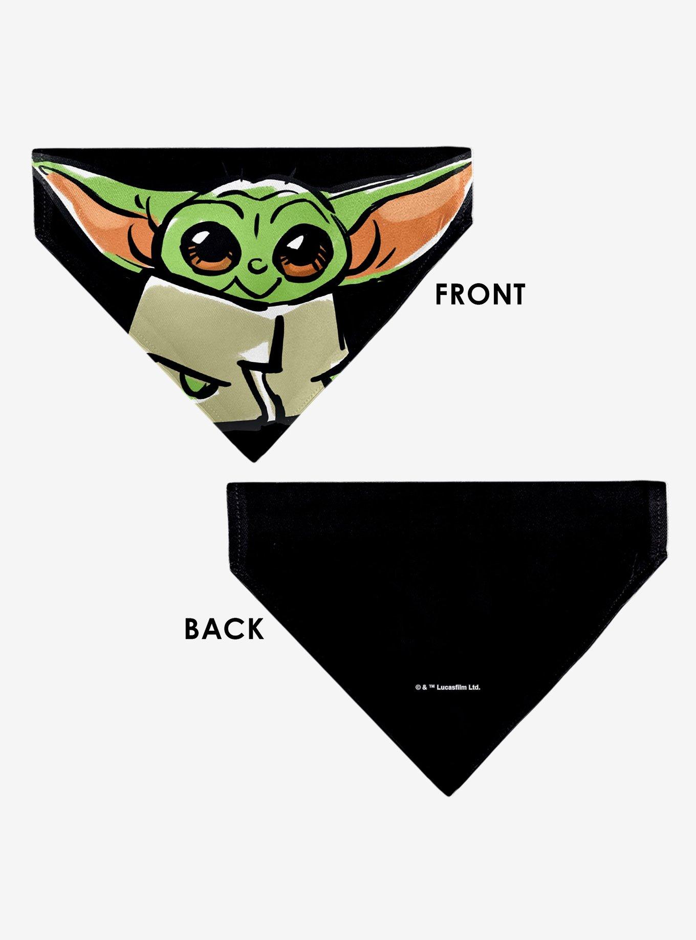Star Wars Grogu Baby Yoda Smiling Impression Painting Slip On Collar Pet Bandana - Bandana Only, , alternate