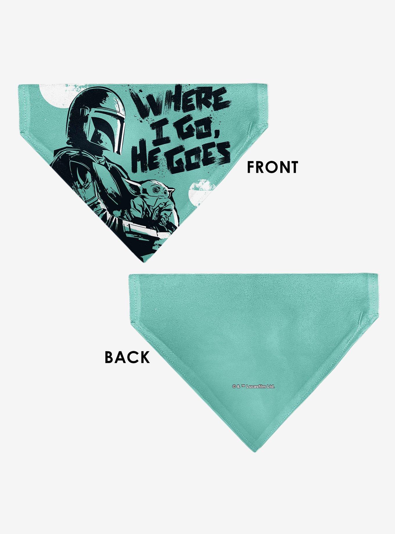 Star Wars Mandalorian and Grogu Where He Goes I Go Pose Slip On Collar Pet Bandana - Bandana Only, , alternate